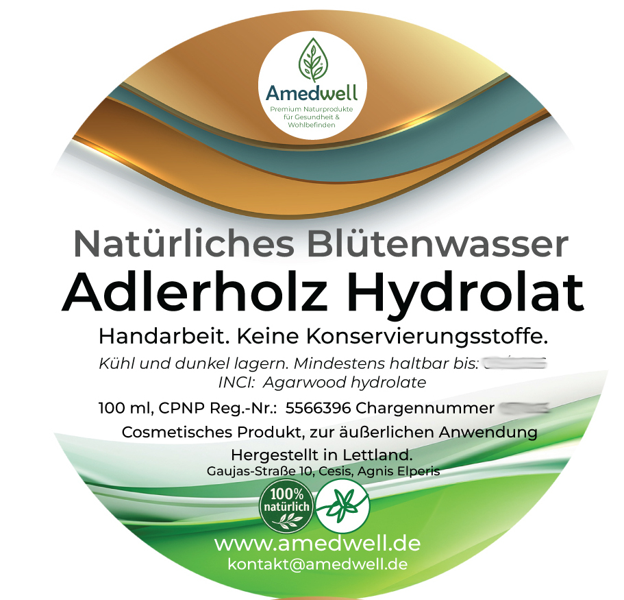 Natürliches Adlerholz Hydrolat. 100 ML.