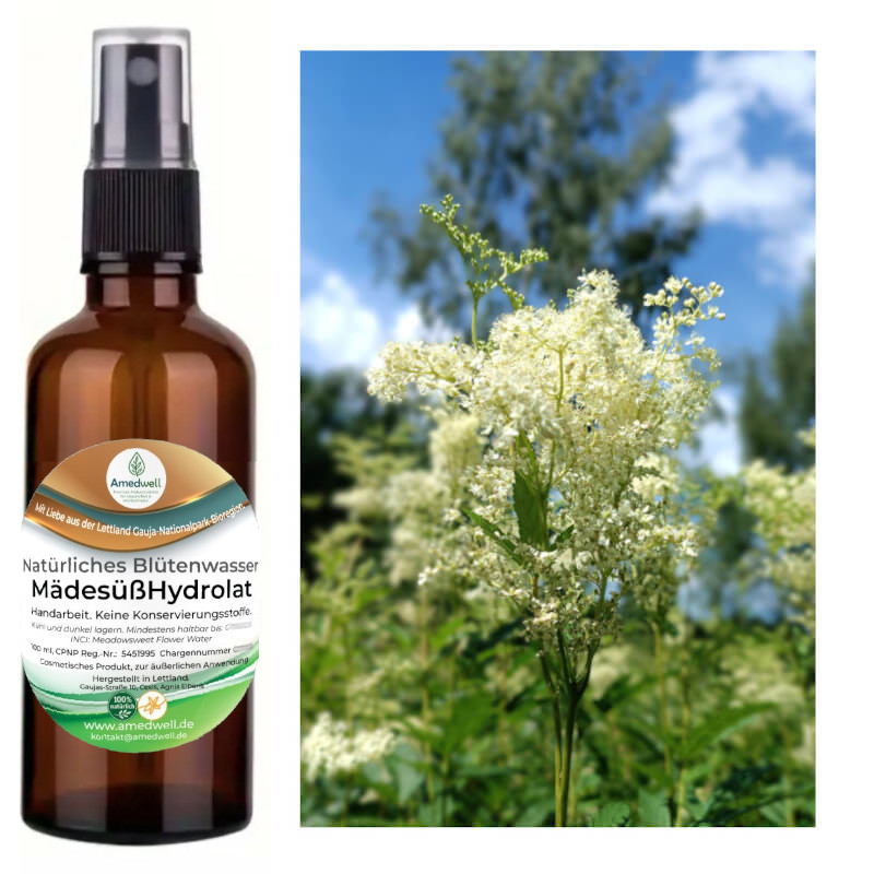 Natürliches Blütenwasser MädesüßHydrolat. 100 ML.