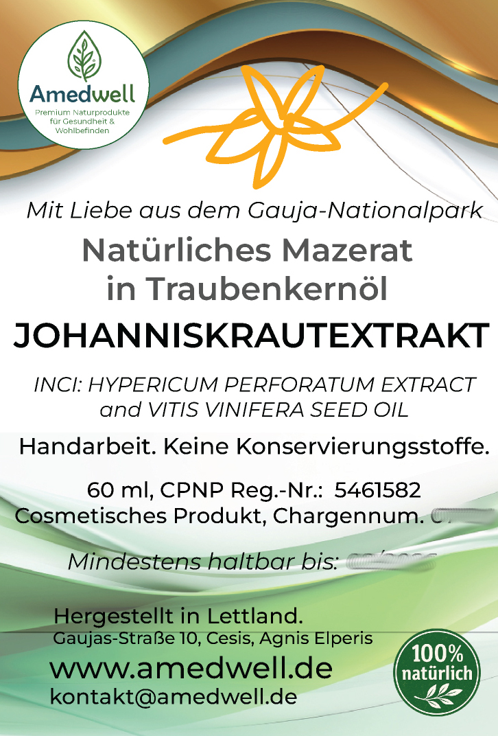 Natürliches Johanniskrautextract - Mazerat 60 ML