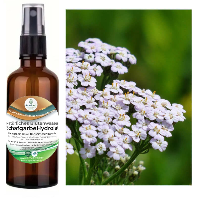 Natürliches Blütenwasser SchafgarbeHydrolat. 100 ML.