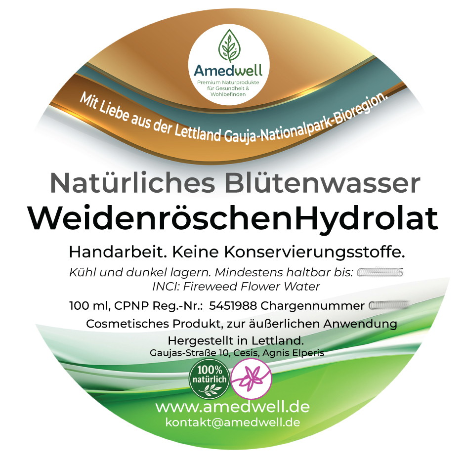 Natürliches Blütenwasser WeidenröschenHydrolat. 100 ML.