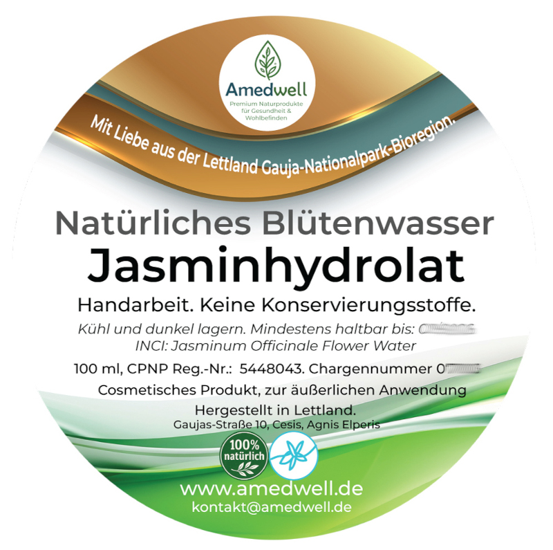 Natürliches Jasminblütenwasser – Hydrolat. 100 ML.