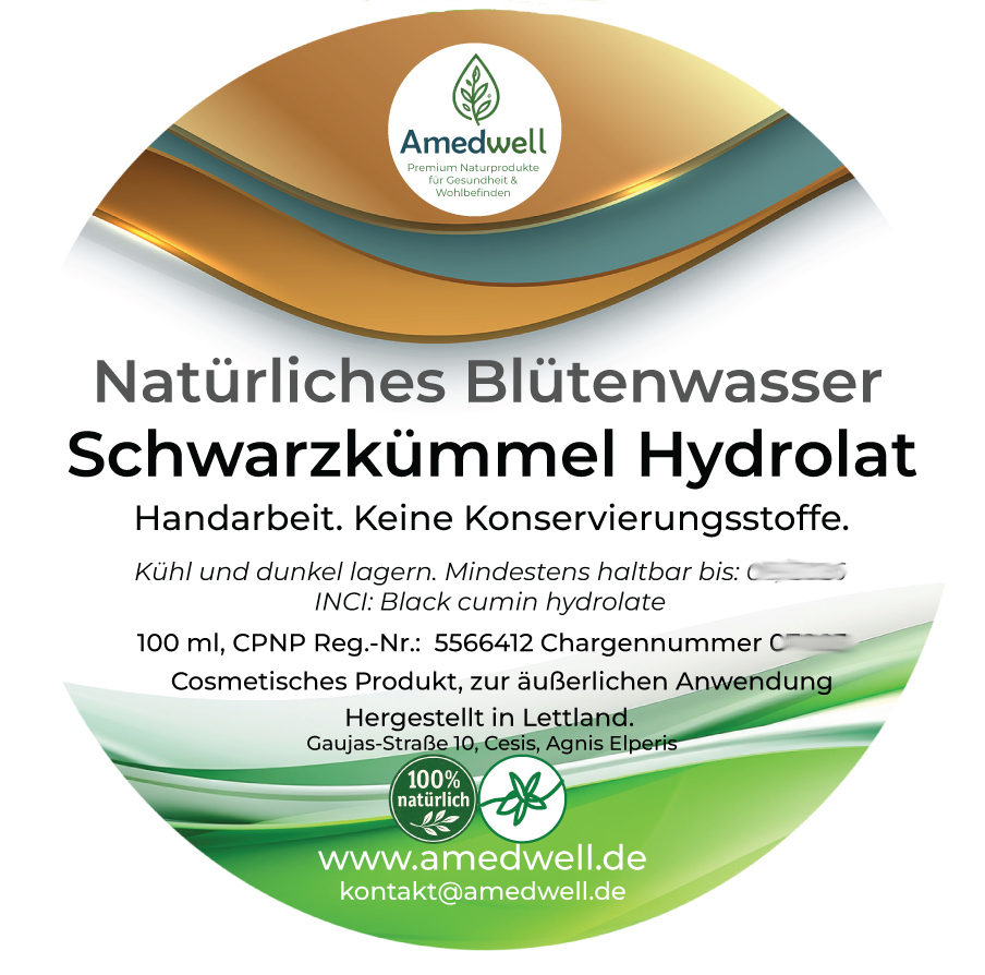 Schwarzkümmel-Hydrolat 100 % naturreines Blütenwasser
