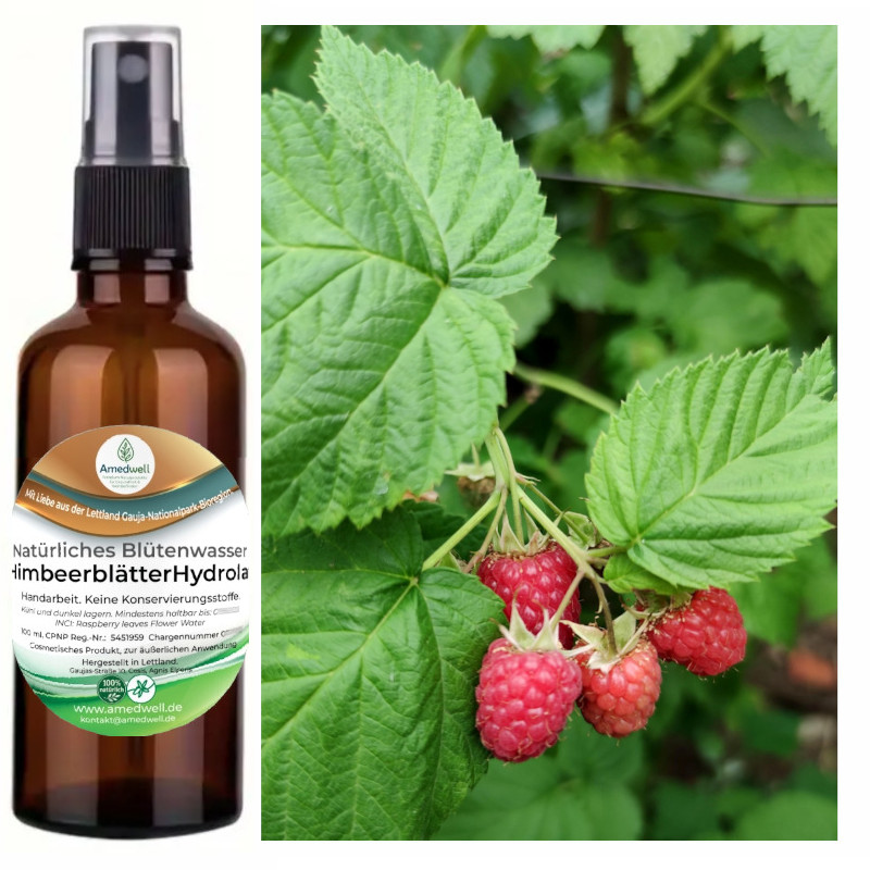 Natürliches Blütenwasser HimbeerblätterHydrolat. 100 ML.
