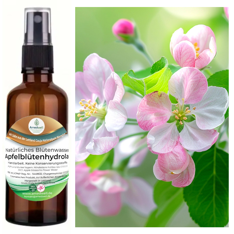 Natürliches Blütenwasser Apfelblütenhydrolat. 100 ML.