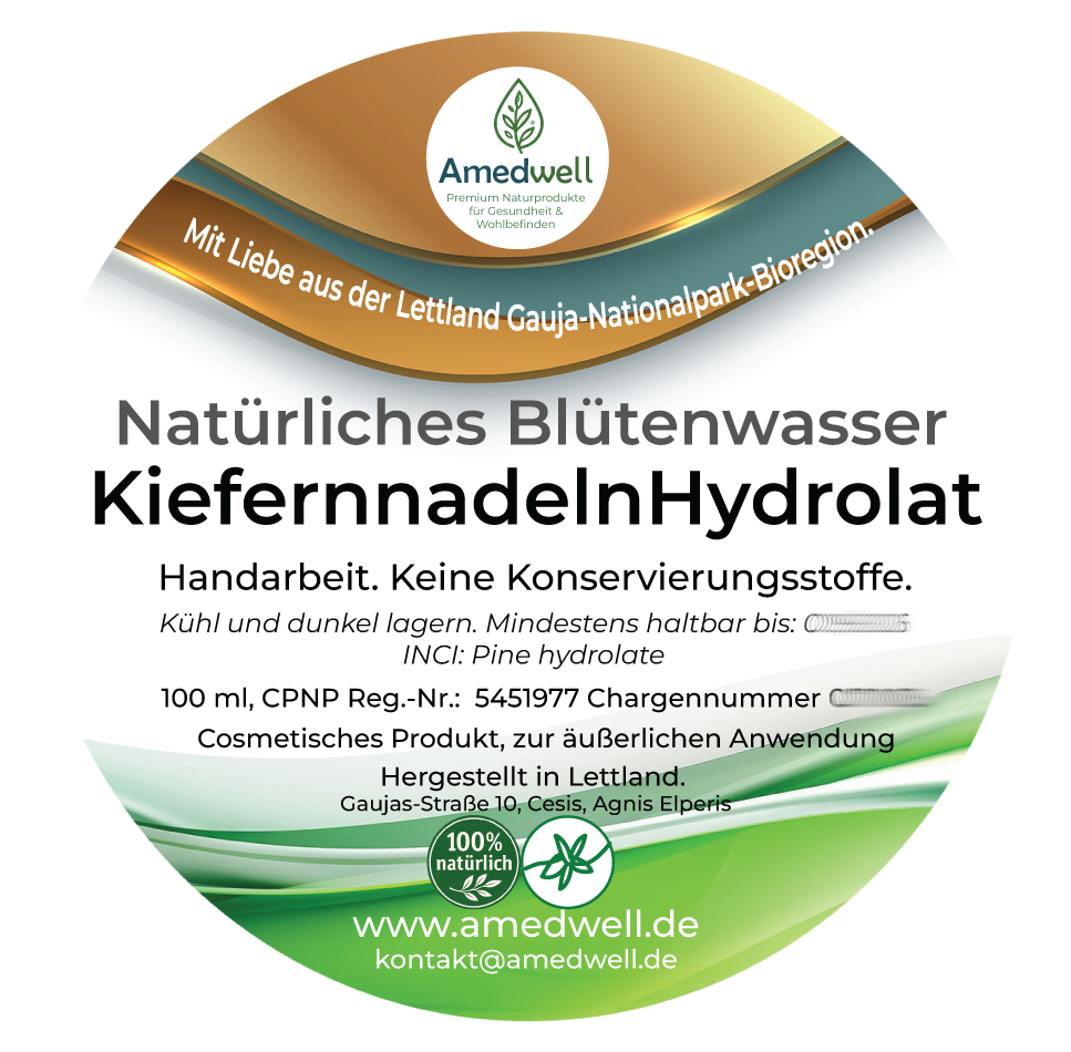 Natürliches Blütenwasser KiefernnadelnHydrolat. 100 ML.