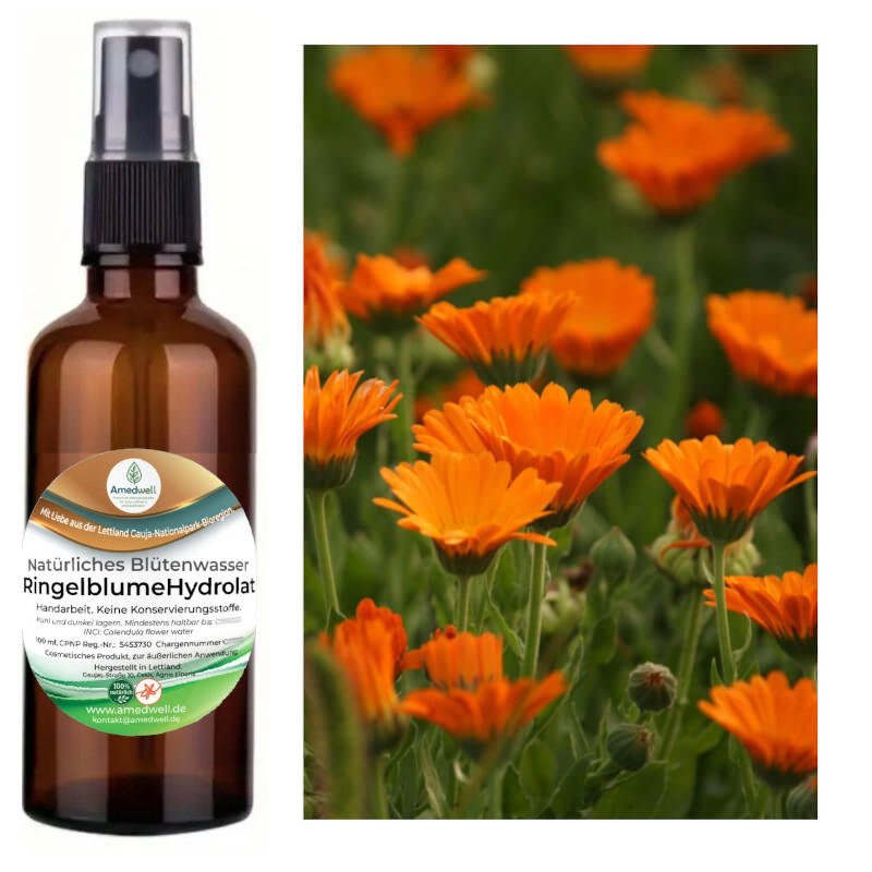 Natürliches Blütenwasser RingelblumeHydrolat. 100 ML.