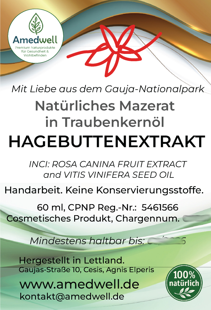 Natürliches Hagebuttenextract - Mazerat 60 ML