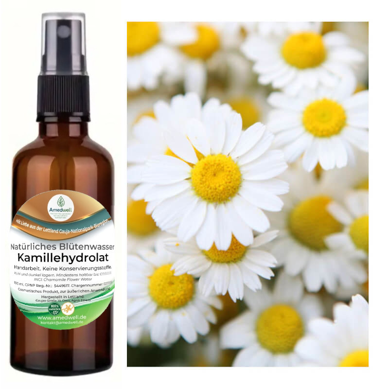 Natürliches Blütenwasser Kamillehydrolat. 100 ML.