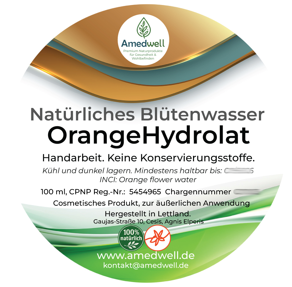 Natürliches Blütenwasser OrangeHydrolat. 100 ML.