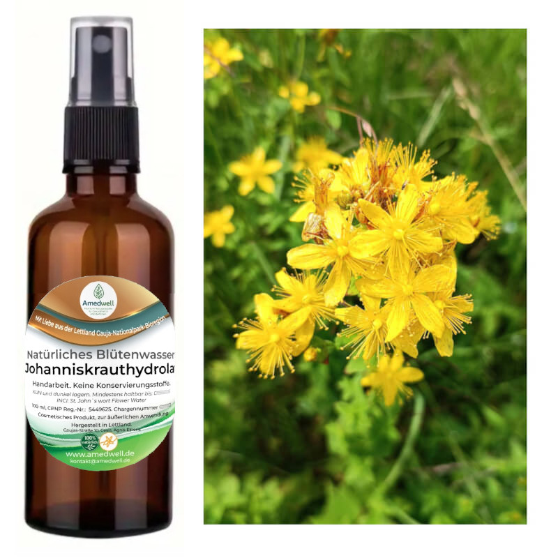Natürliches Blütenwasser Johanniskrauthydrolat. 100 ML.