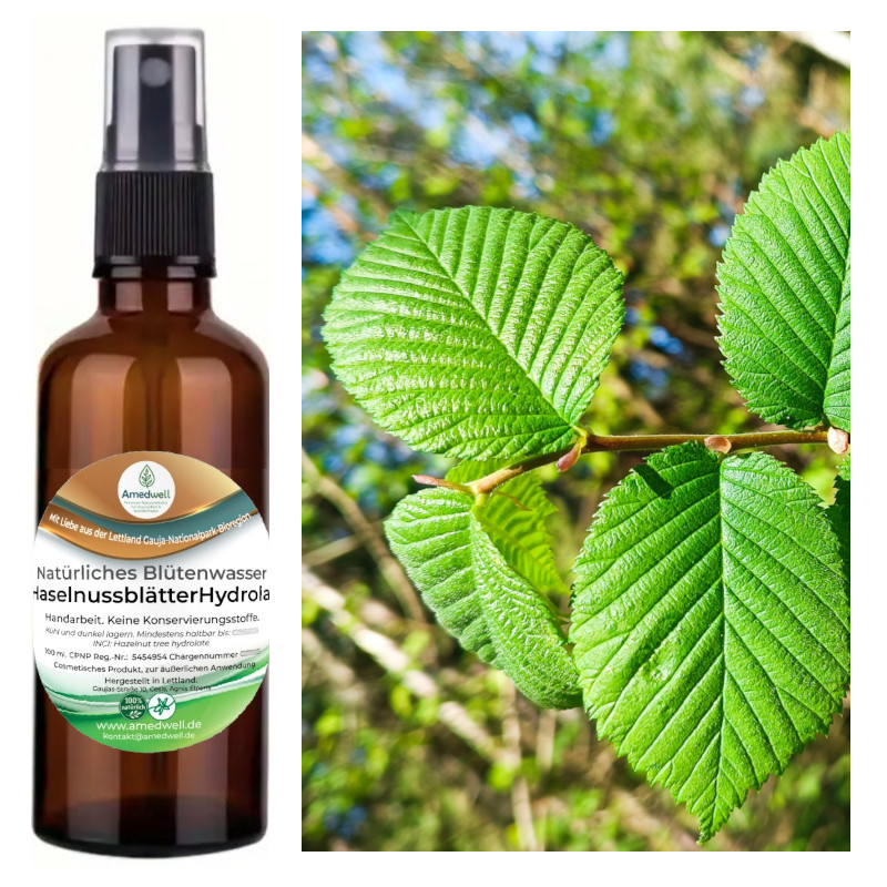 Natürliches Blütenwasser HaselnussblätterHydrolat. 100 ML.