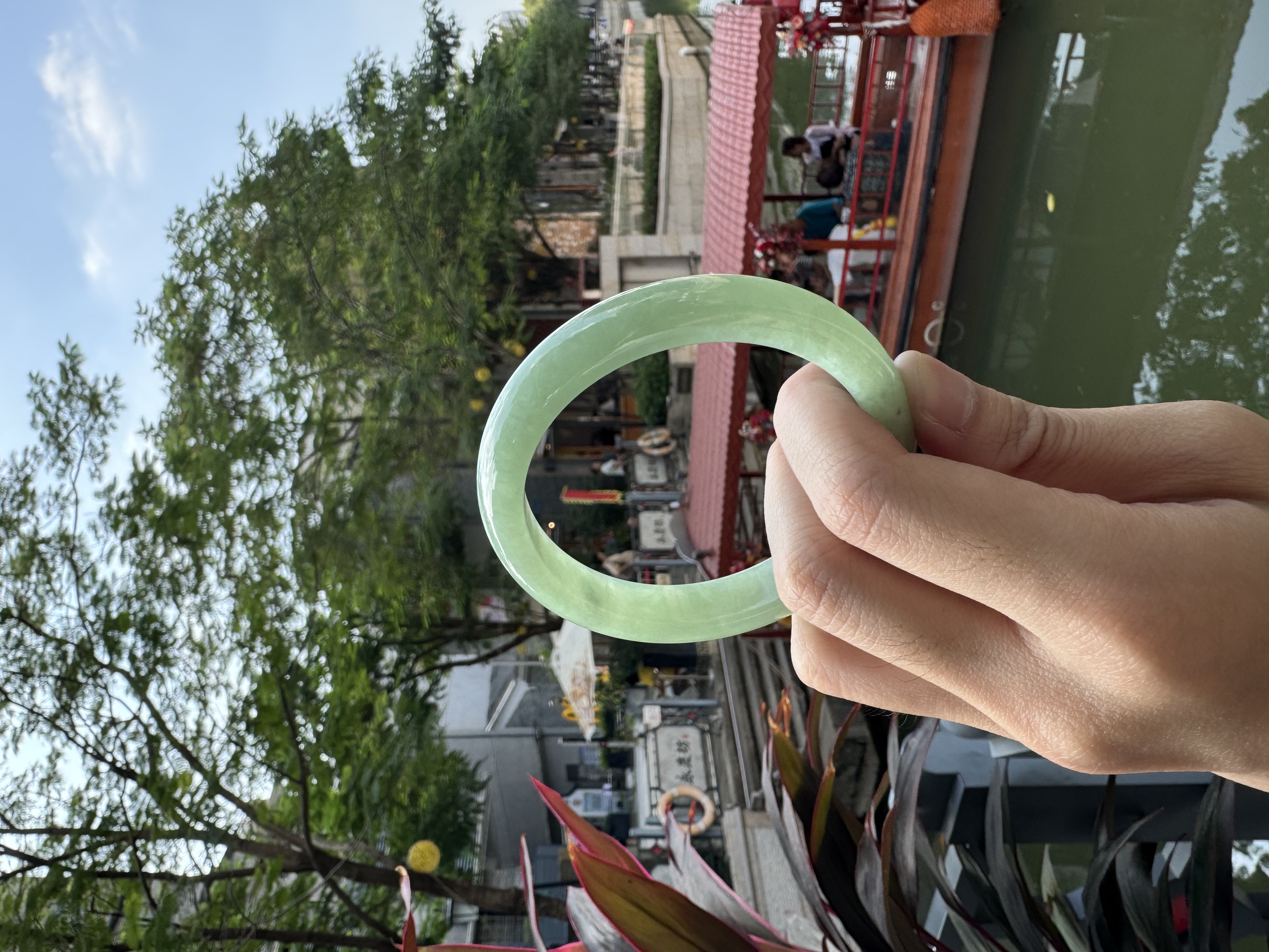 Apple Green Jadeite Bangle 57mm