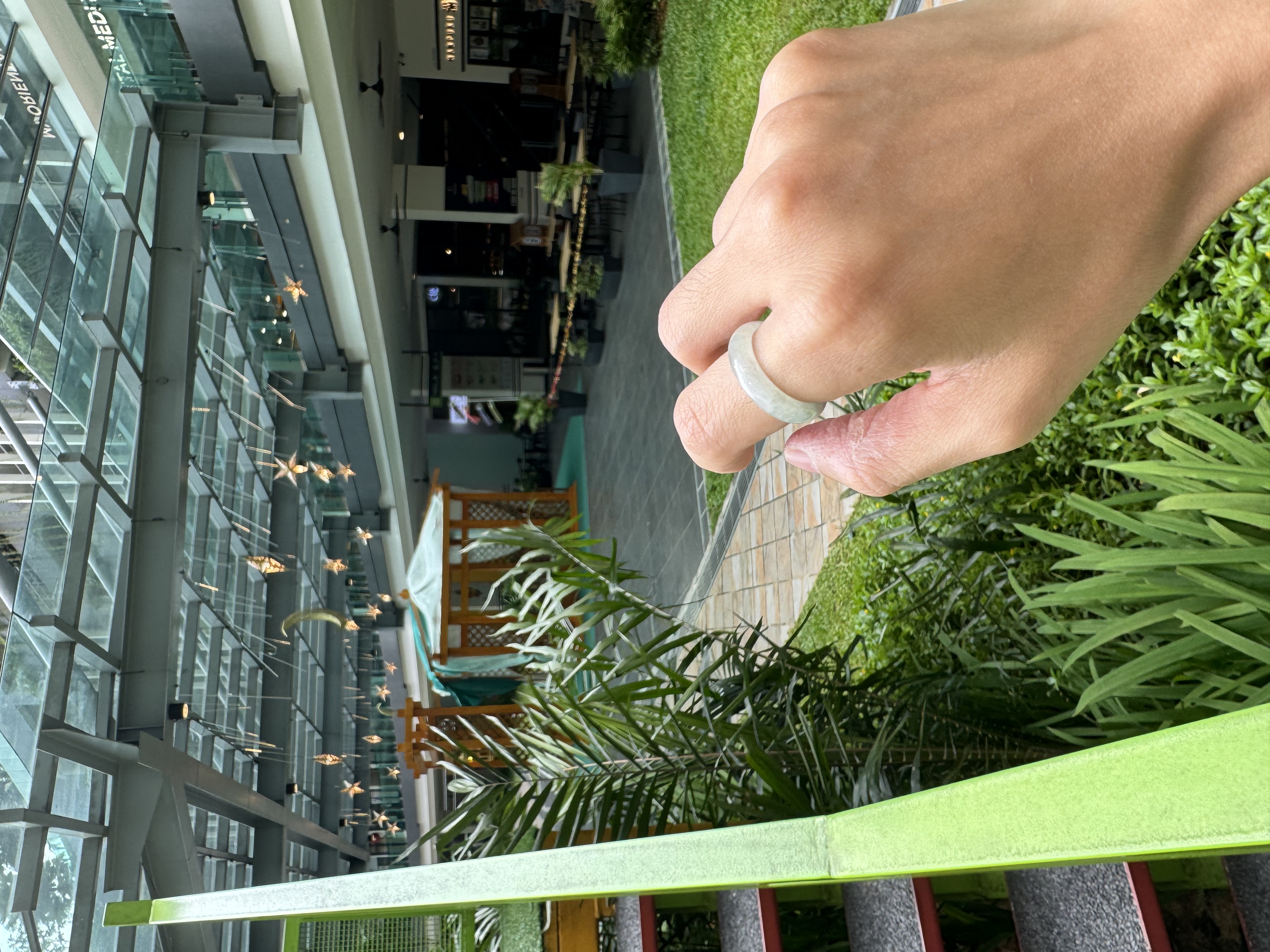 Floating Green Jadeite Ring