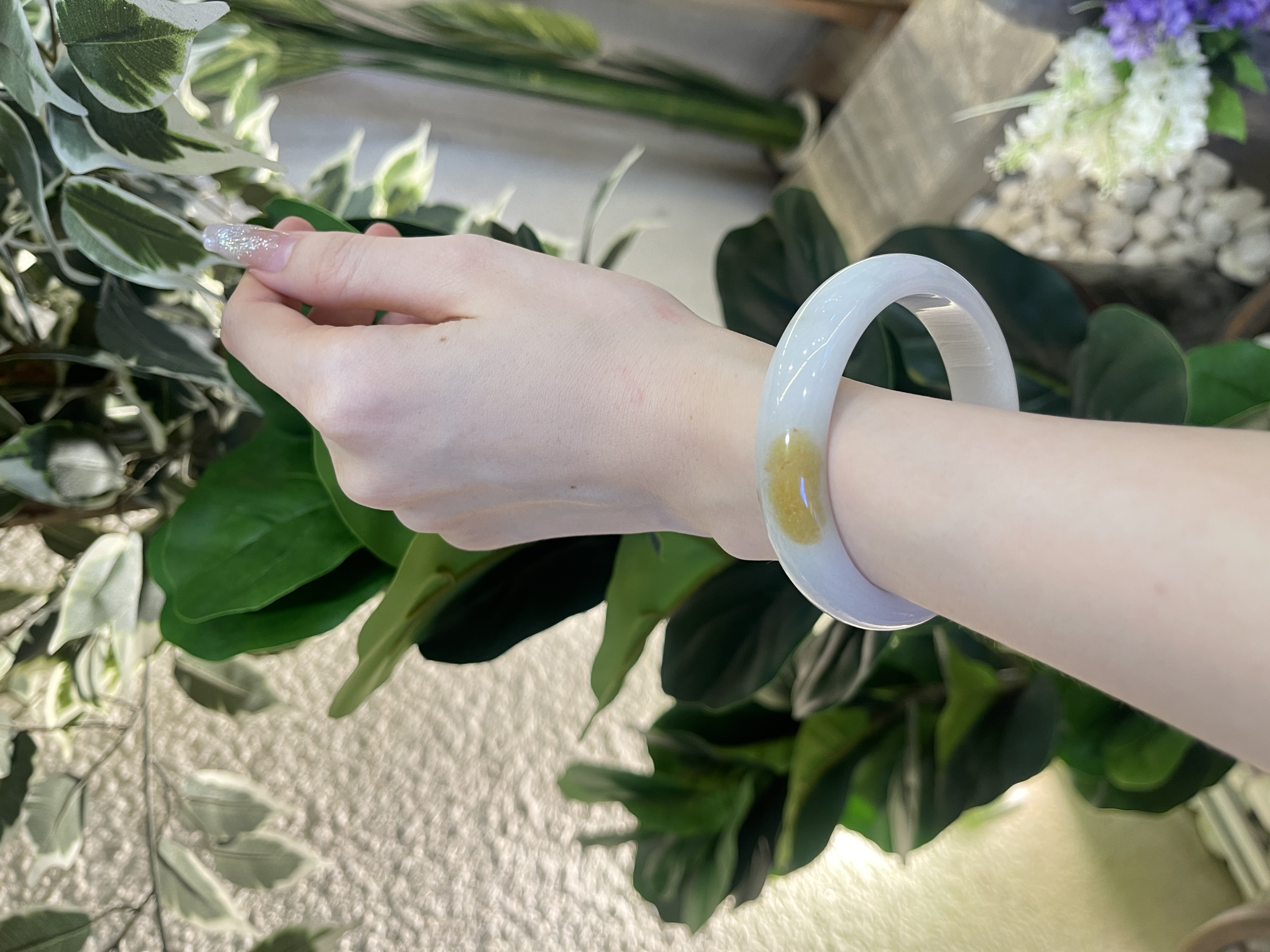 Honeyed Yellow Jadeite Bangle 57mm