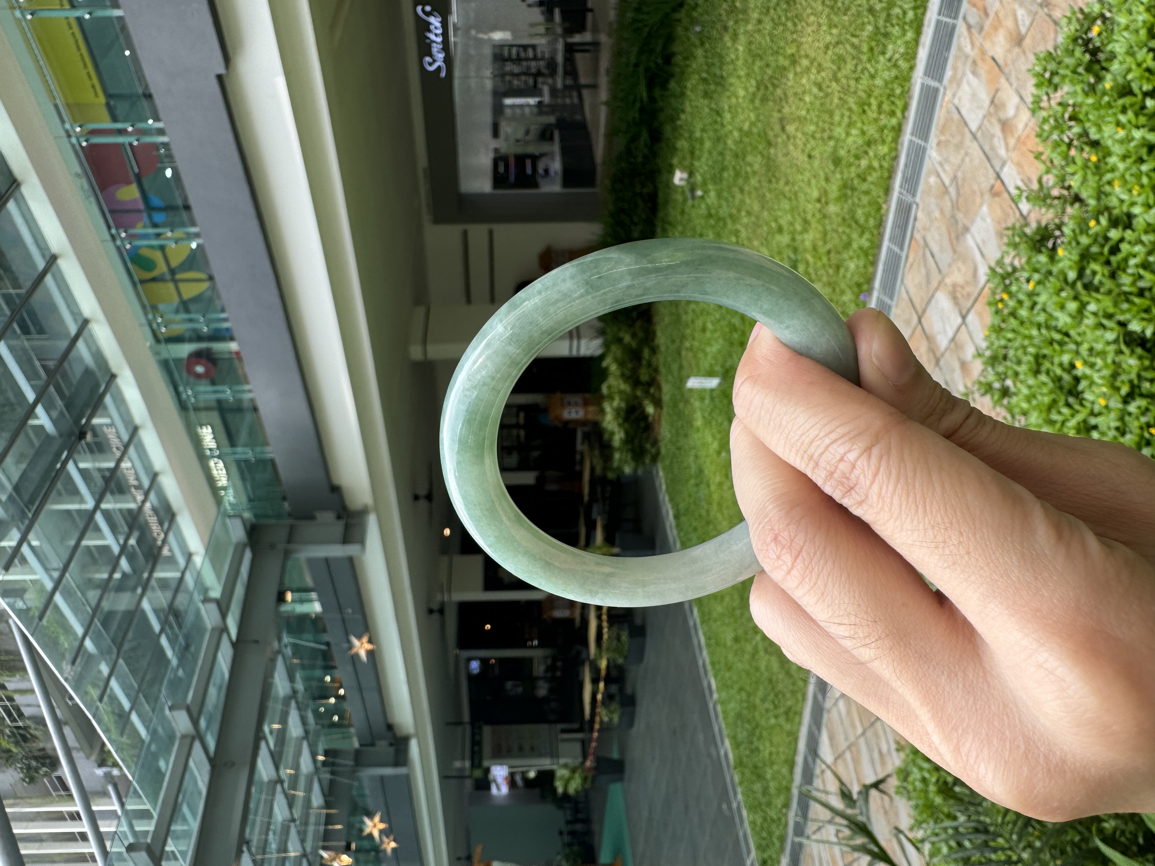 Lake Green Jadeite Bangle 56.5mm