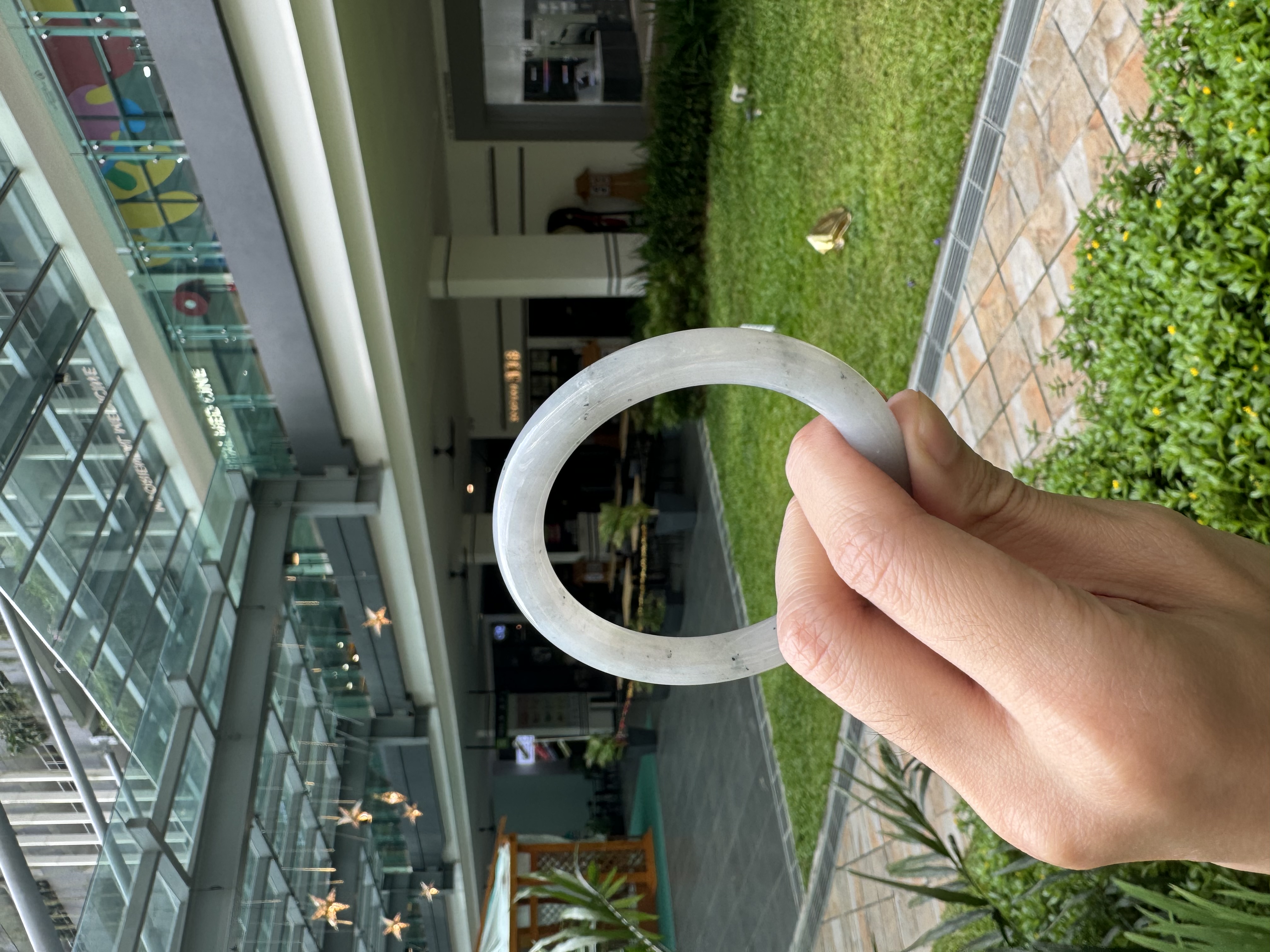 Greyish Purple Wuji Jadeite Bangle 55.8mm