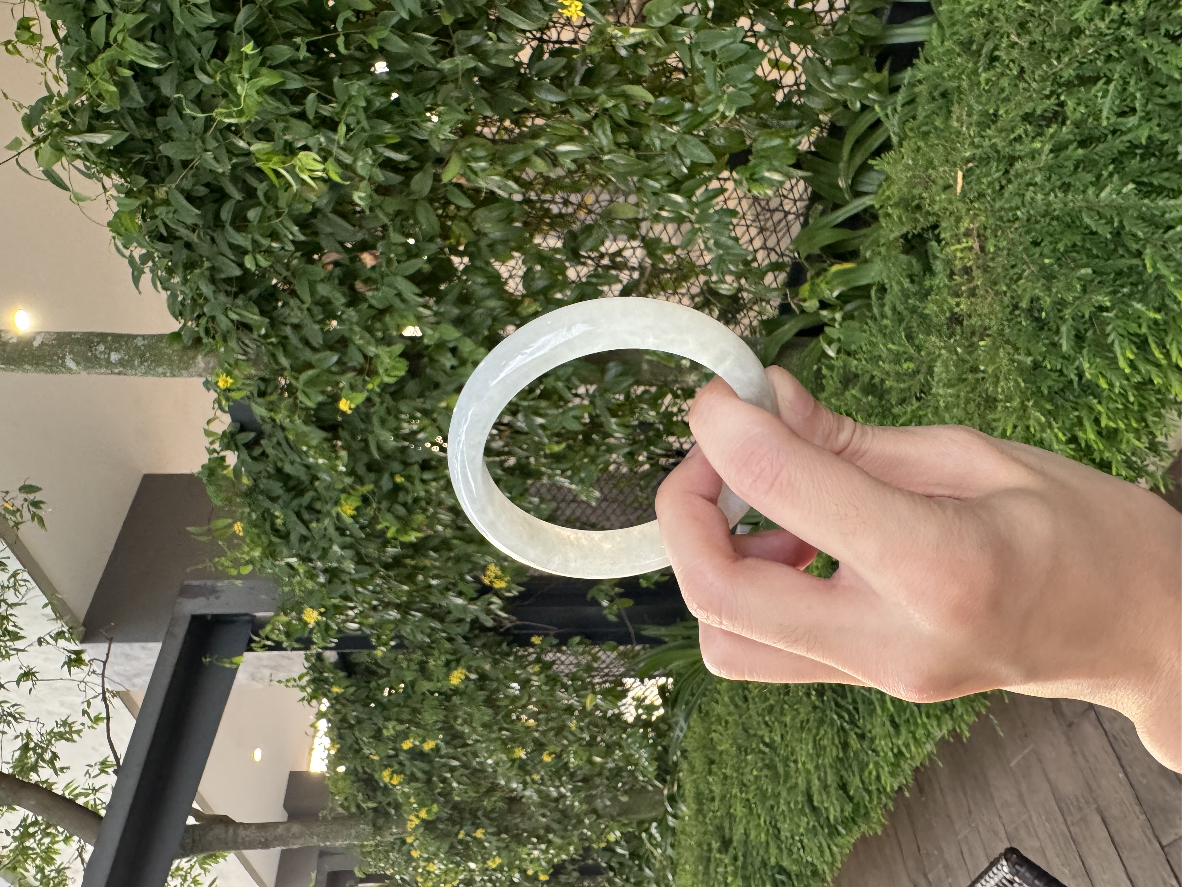 Bluish White Jadeite Bangle 59mm