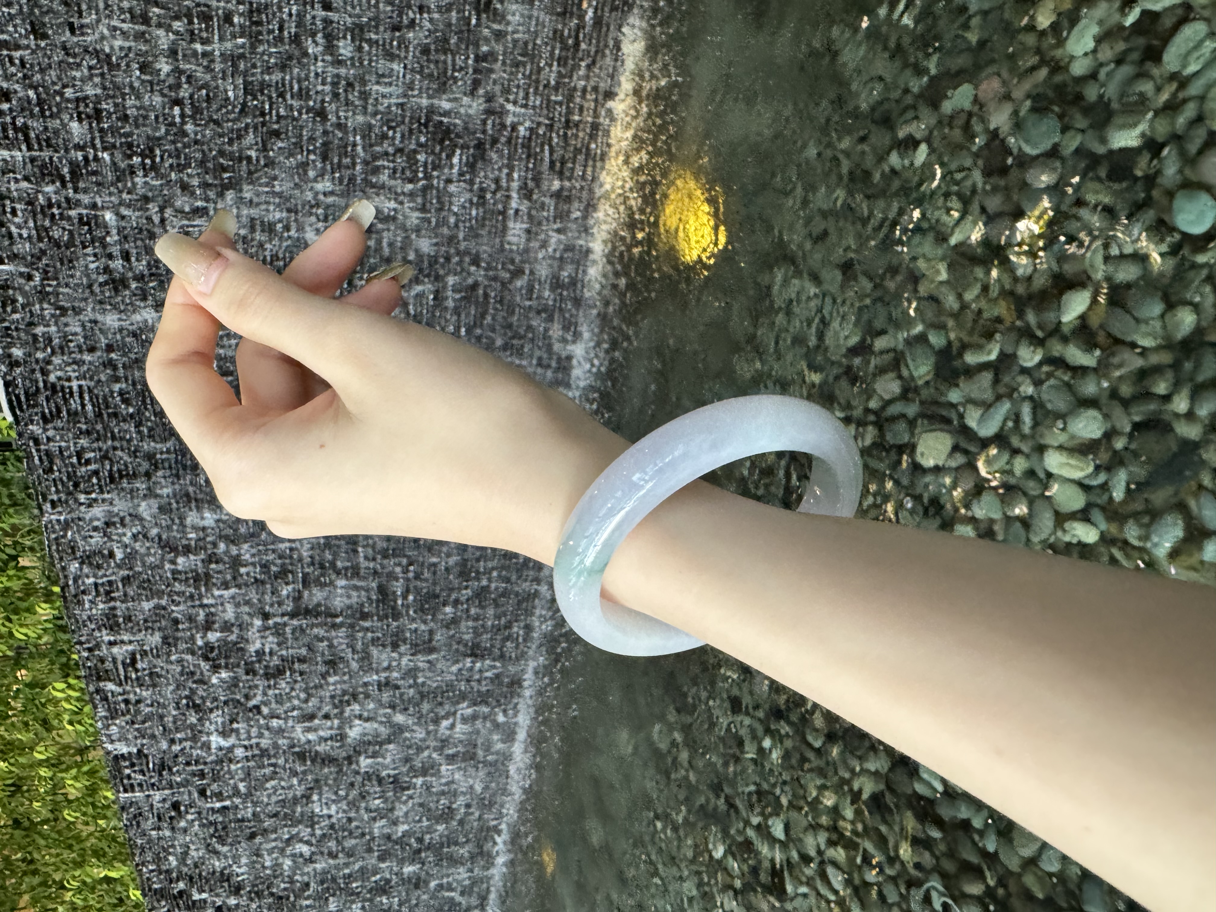 Icy Lavender-and-Spring Jadeite Bangle 57.7mm