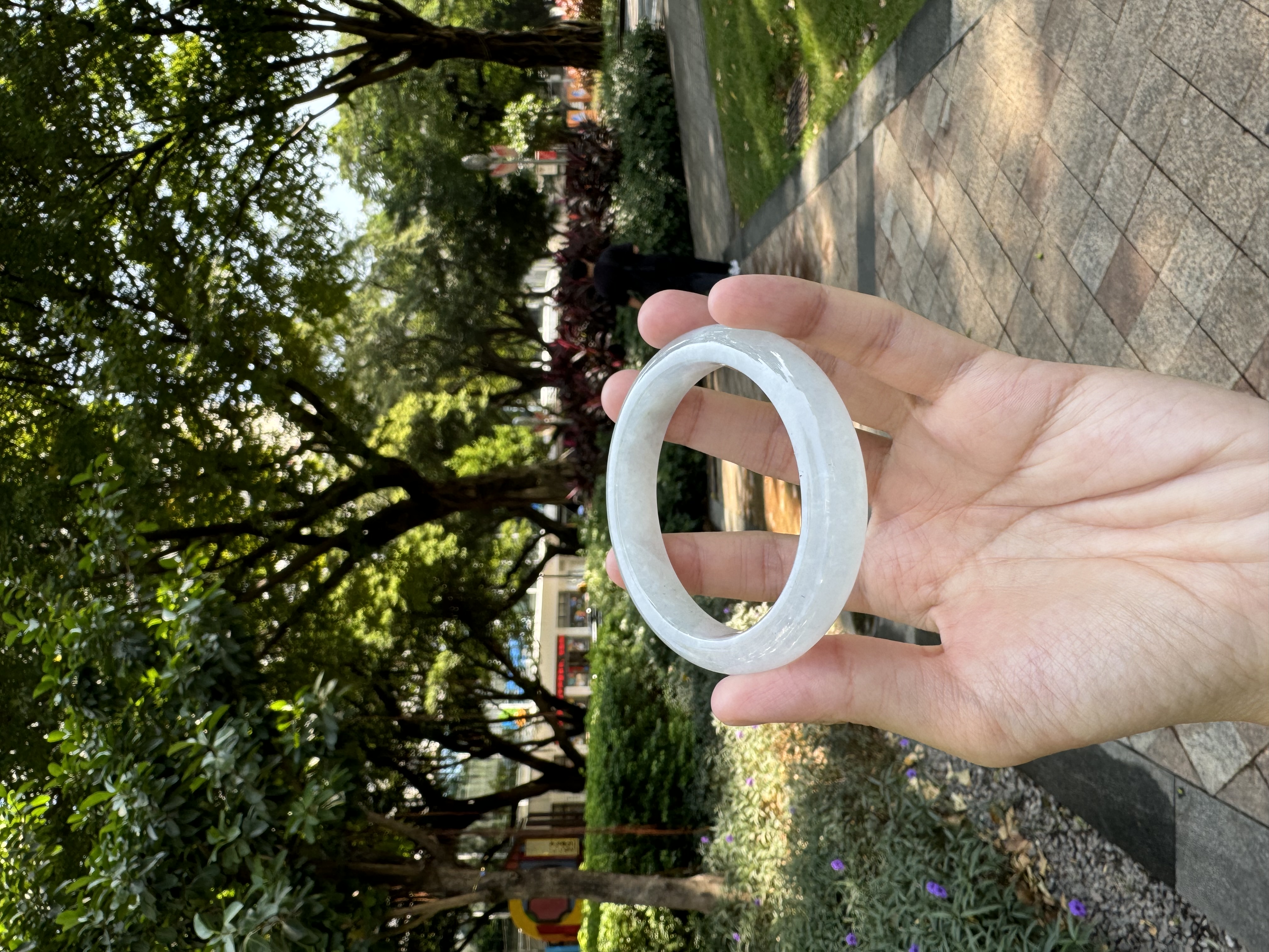Icy White Jadeite Bangle 56mm