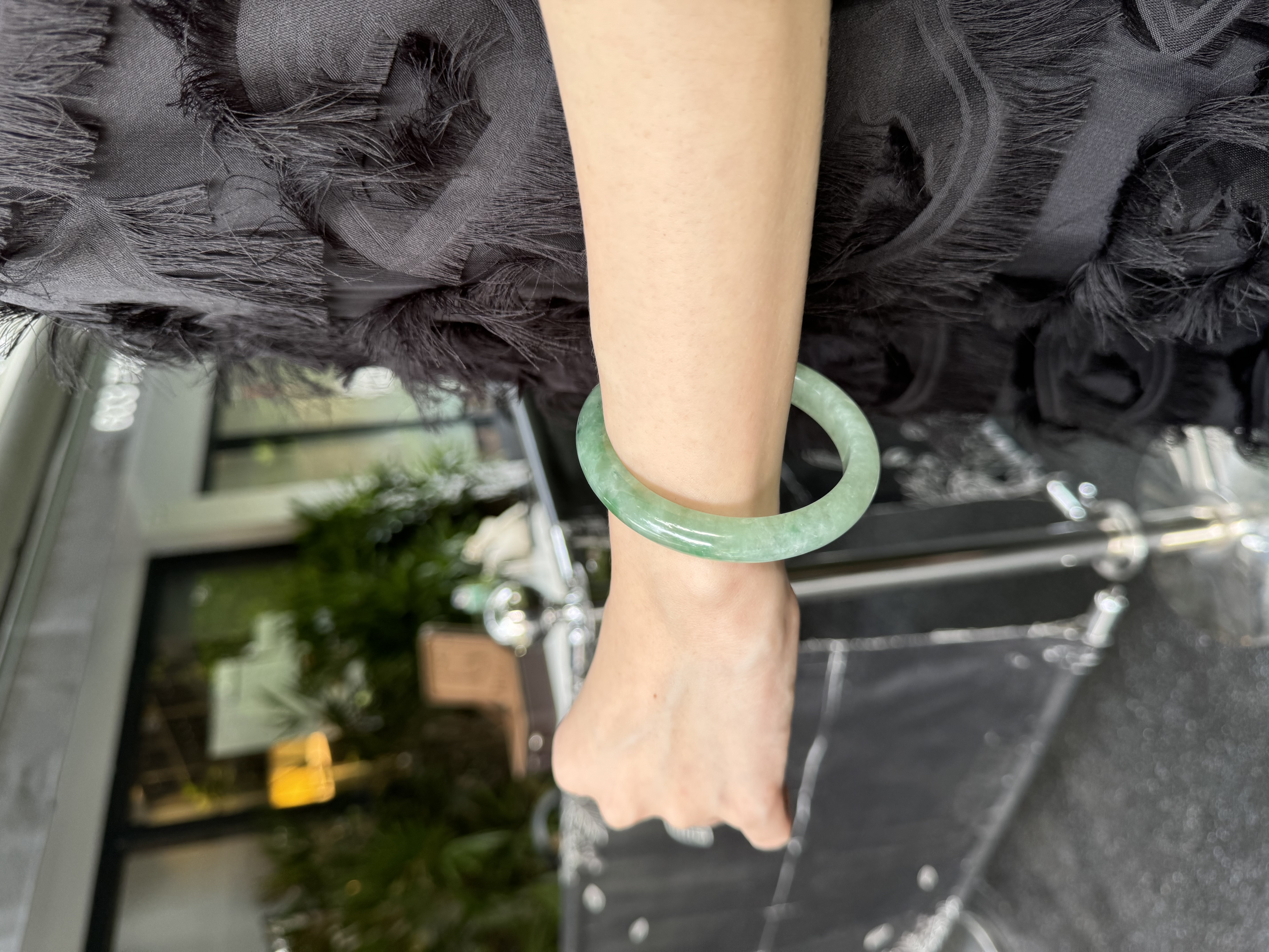 Spicy Green Jadeite Bangle 60.5mm