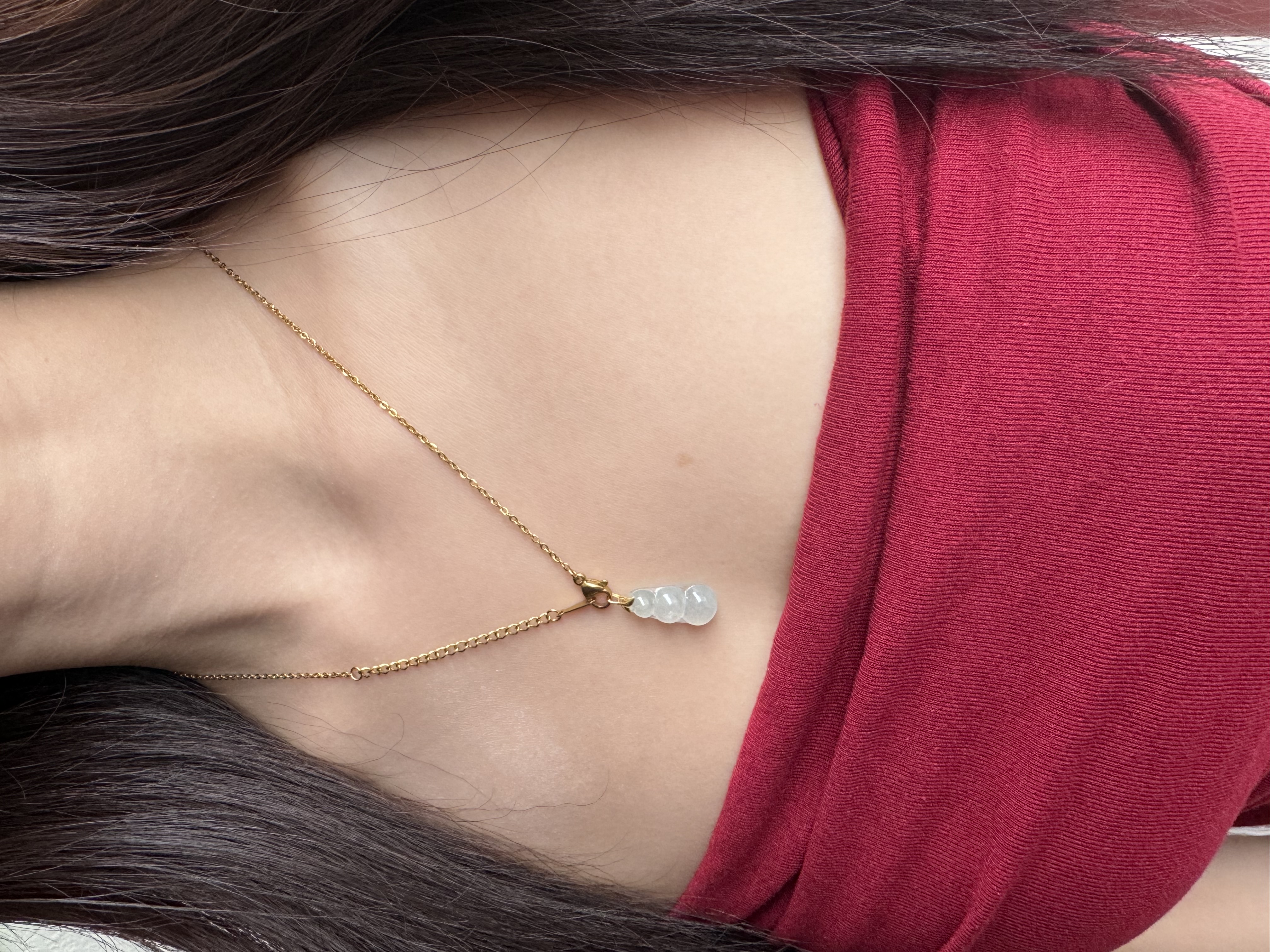 Icy Sunny Green “福豆” Jadeite Pendant 18K