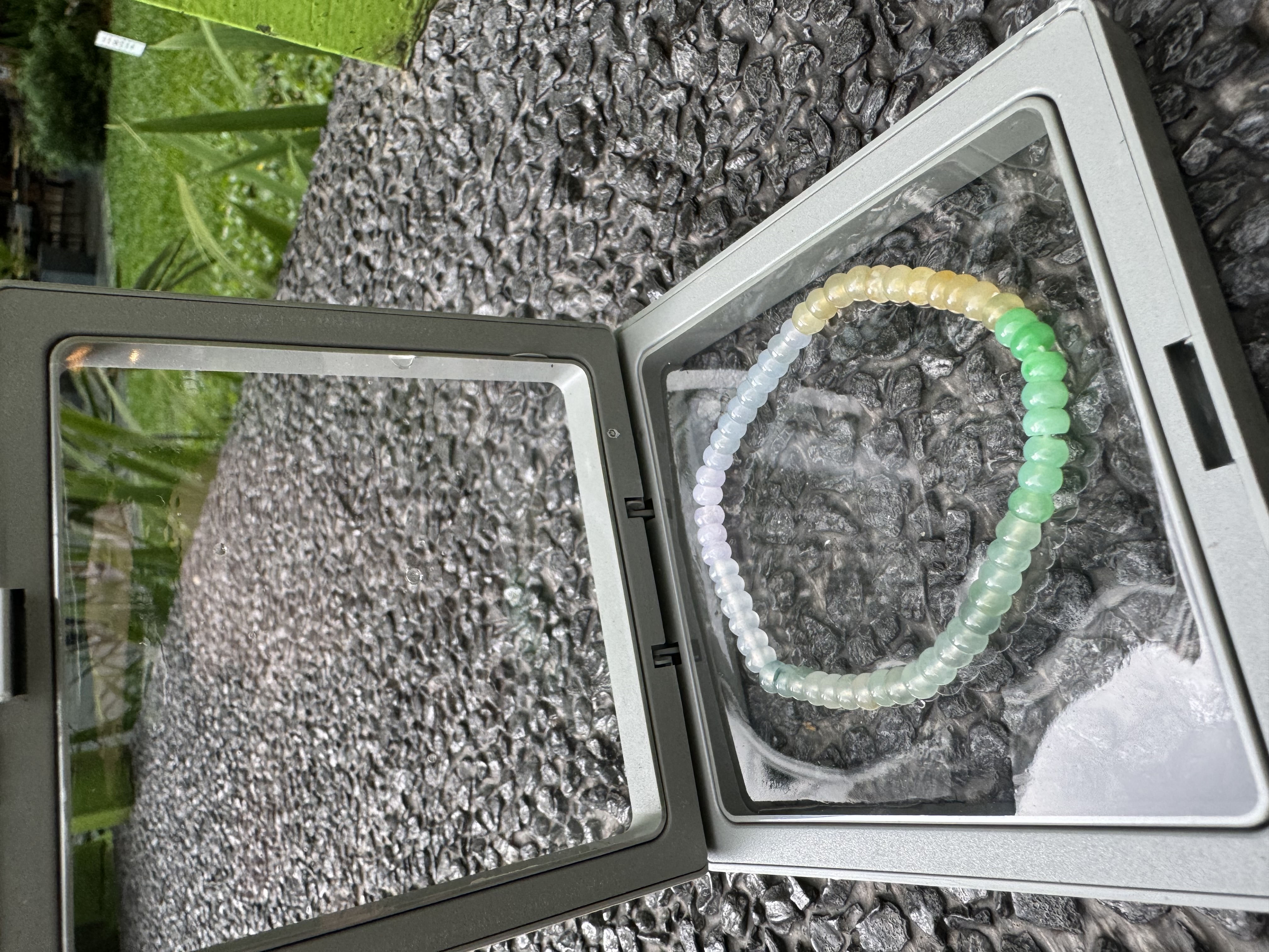 Rainbow 4.5mm Jadeite Beaded Bracelet