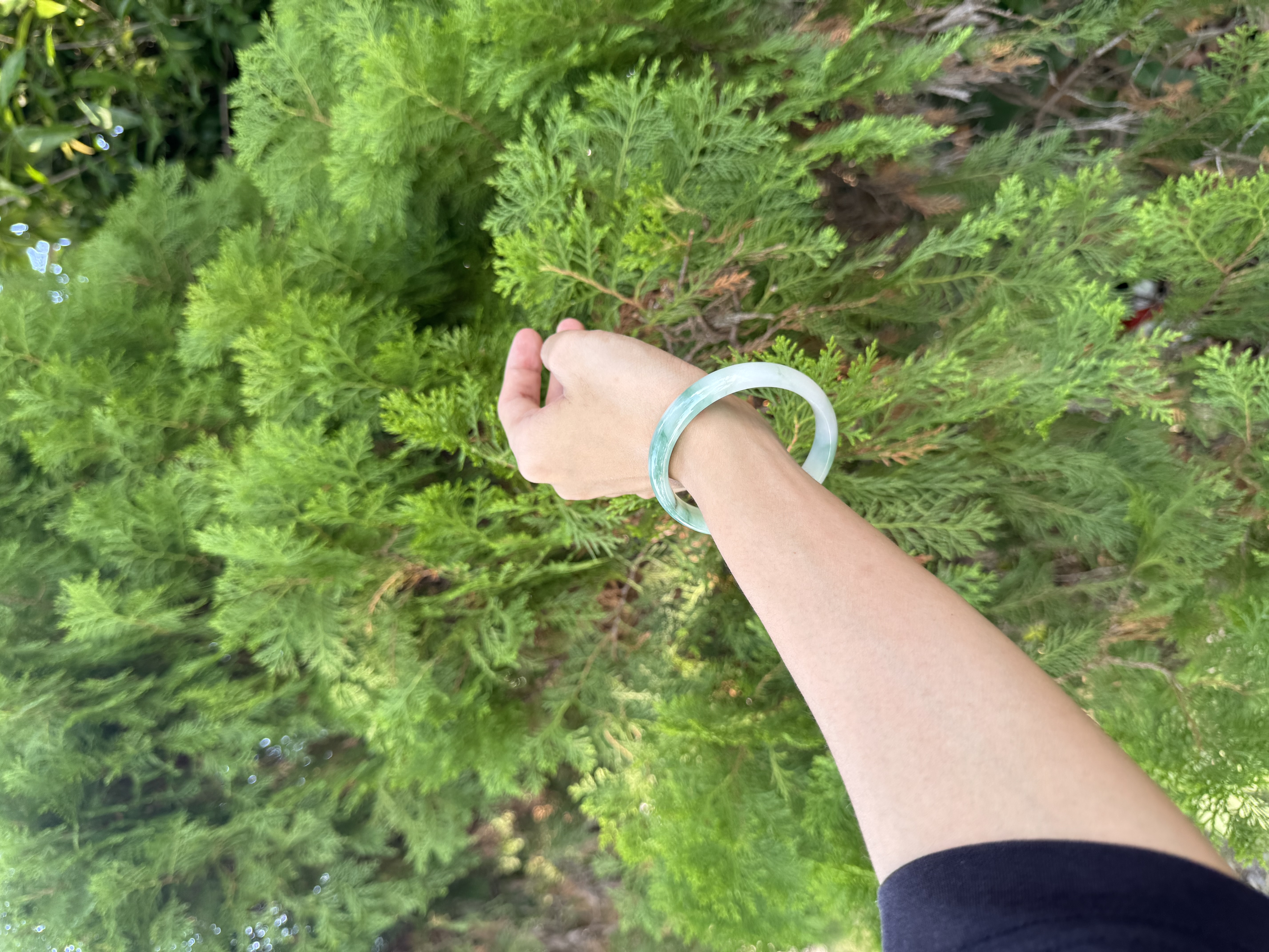 Snowgrass Jadeite Bangle 55mm