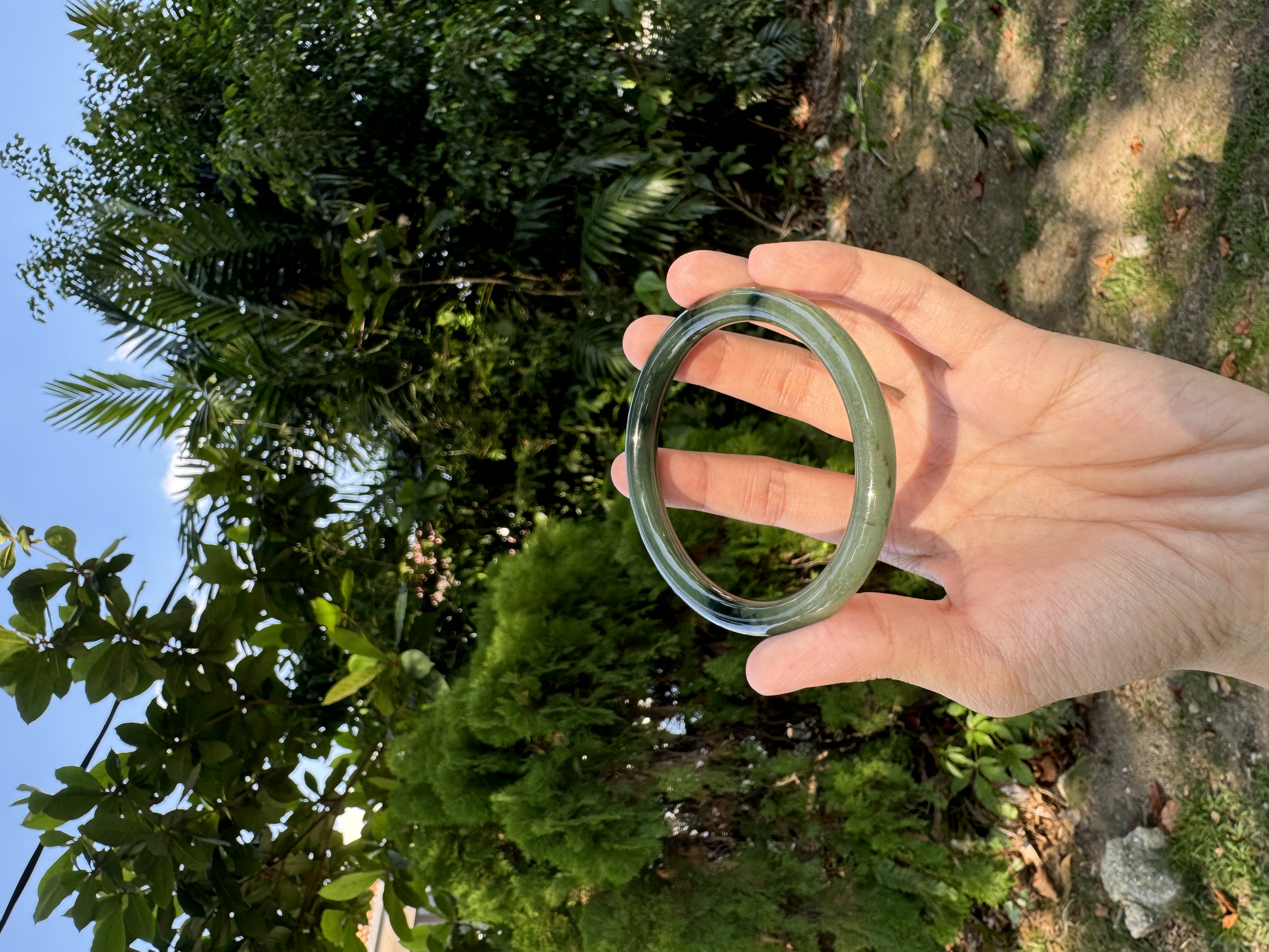 Dark Green Jadeite Bangle 58mm