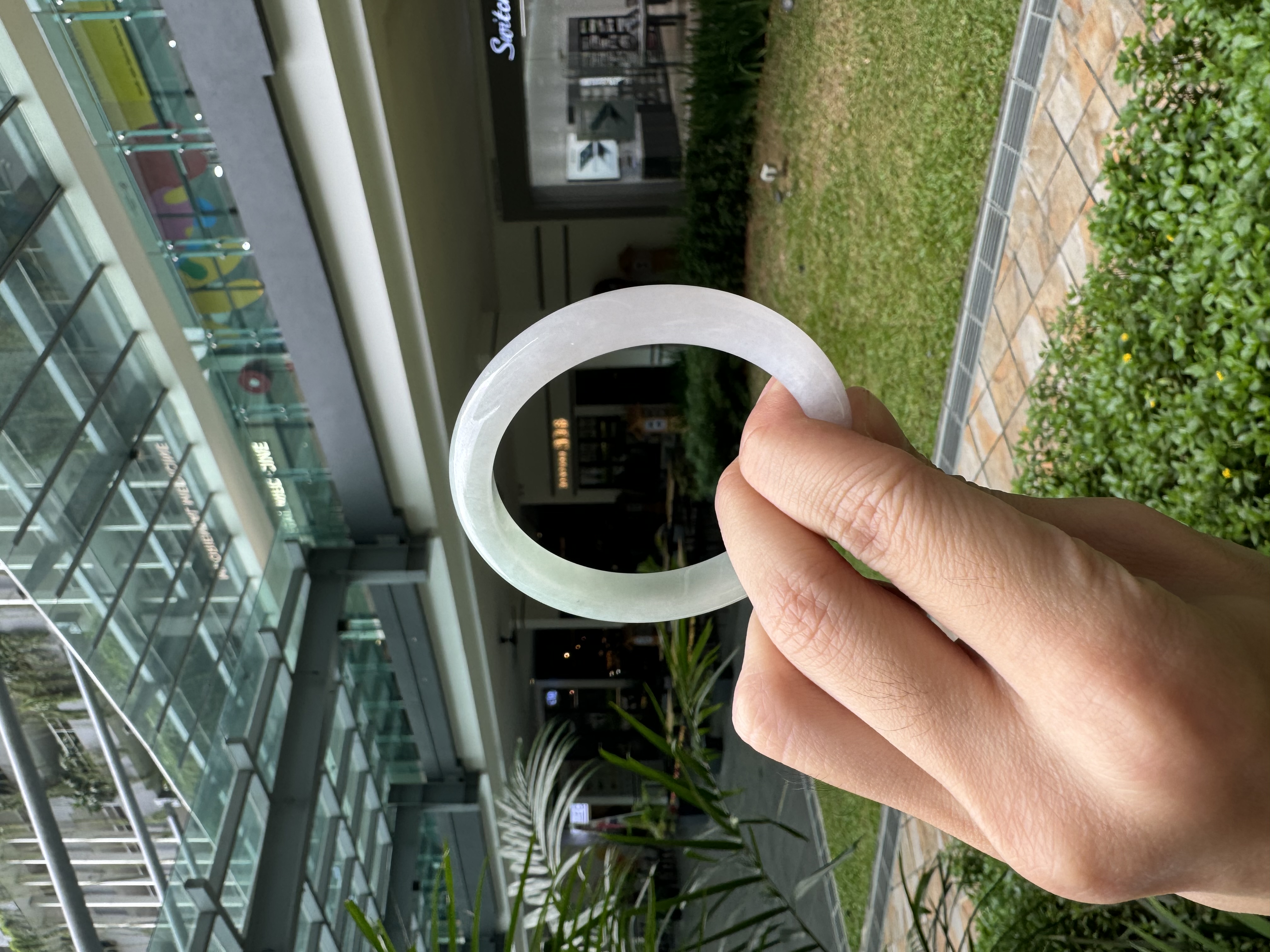 Half Mountain(春彩)Jadeite Bangle 53mm