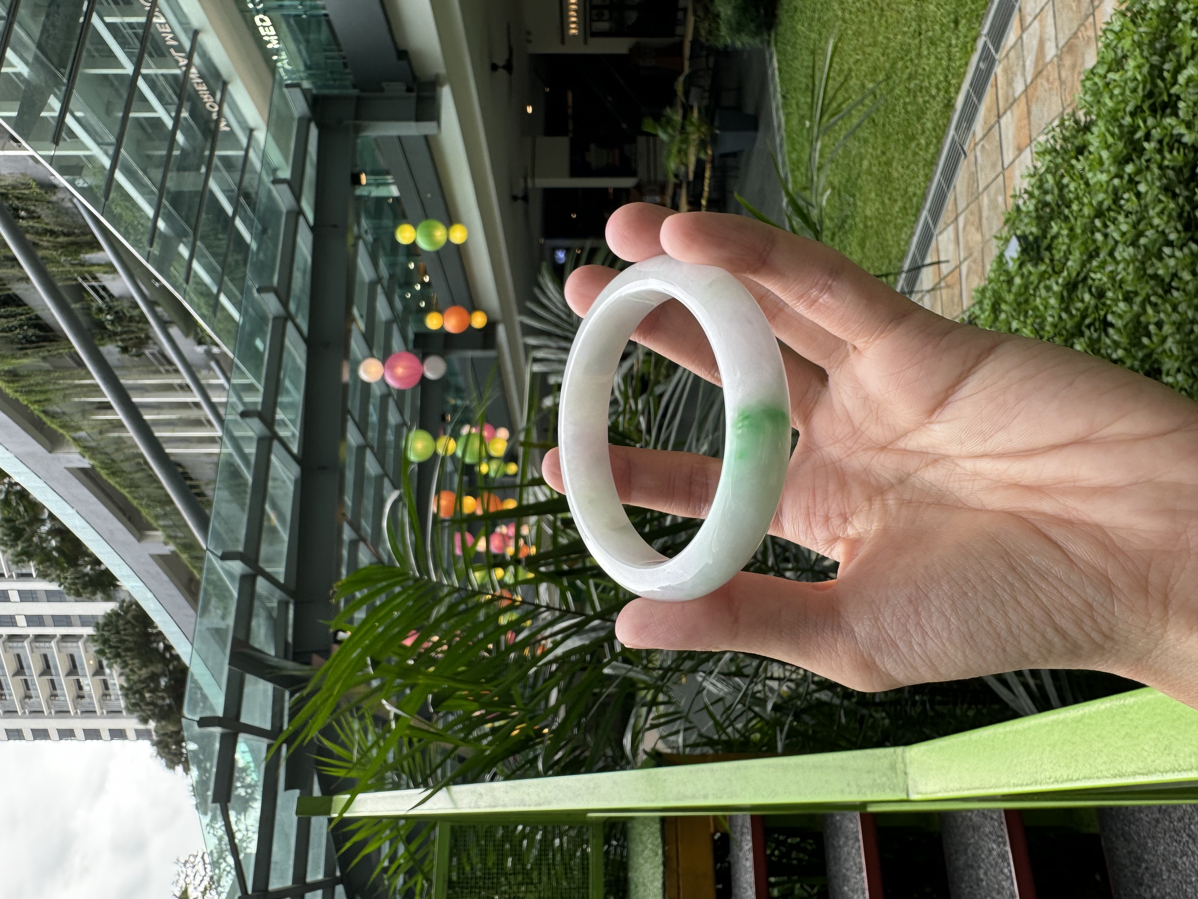 Snowgrass Jadeite Bangle 59mm