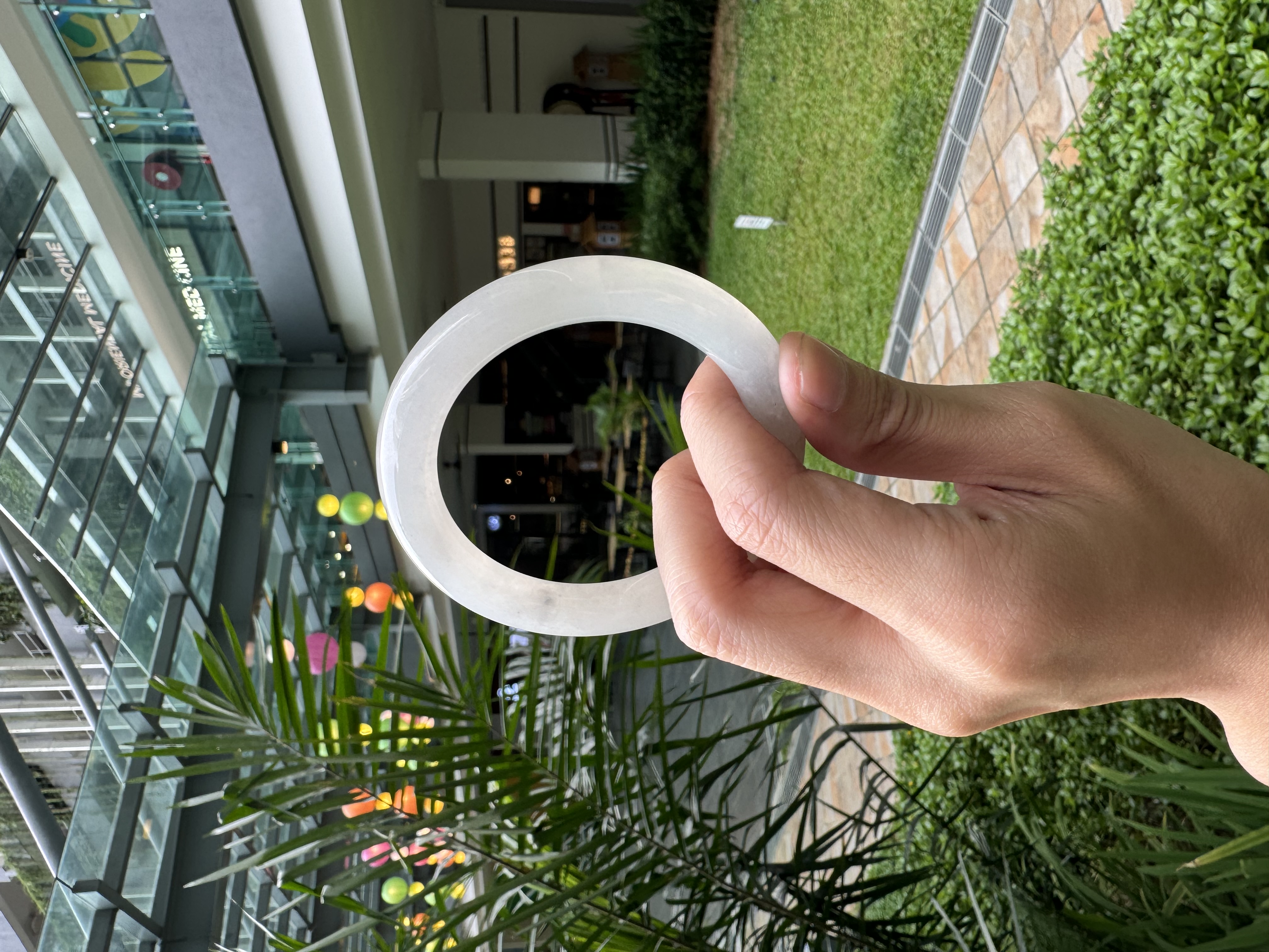 Moonlight White Jadeite Bangle 54mm