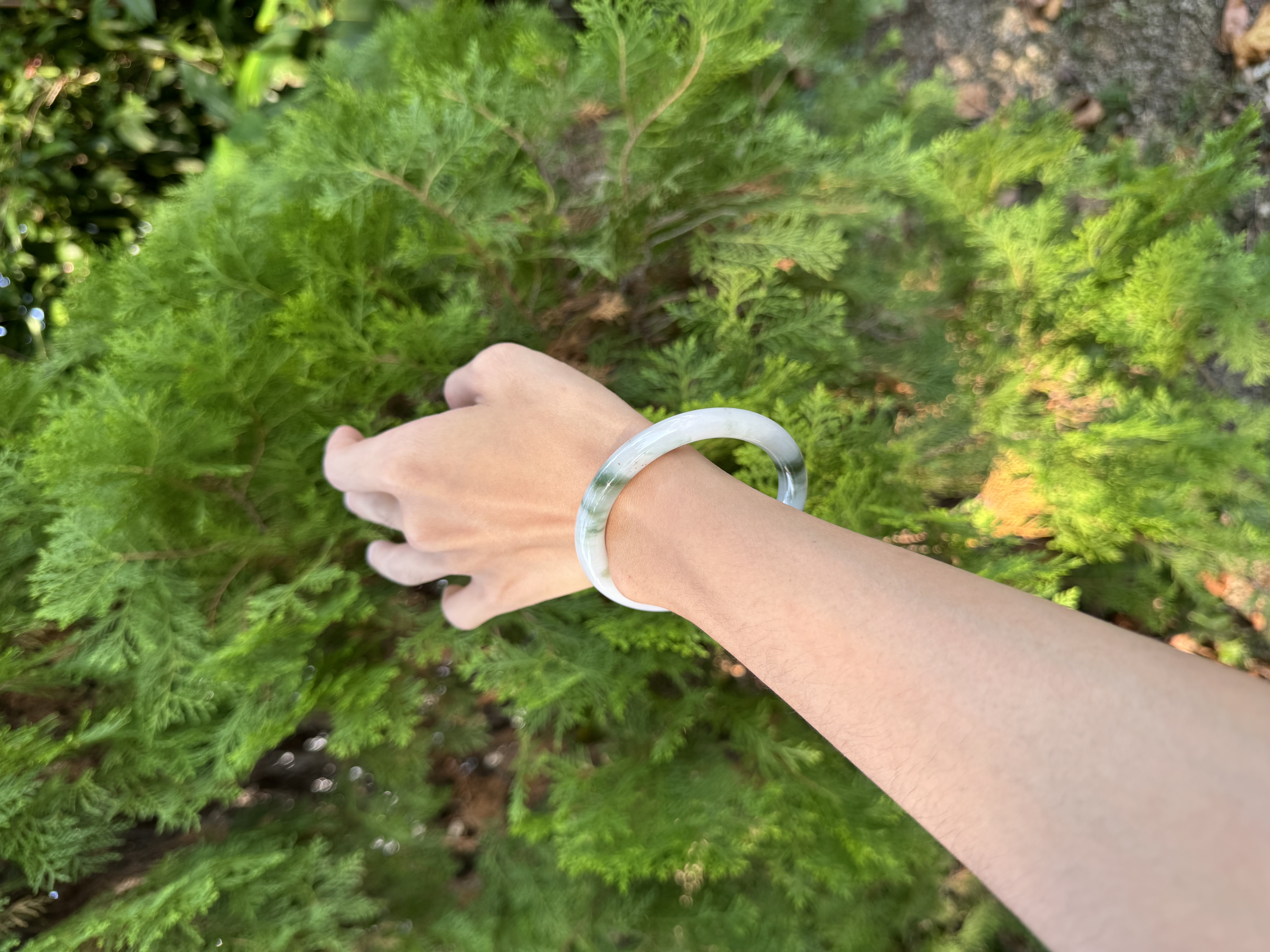 Floral Jadeite Bangle 57mm