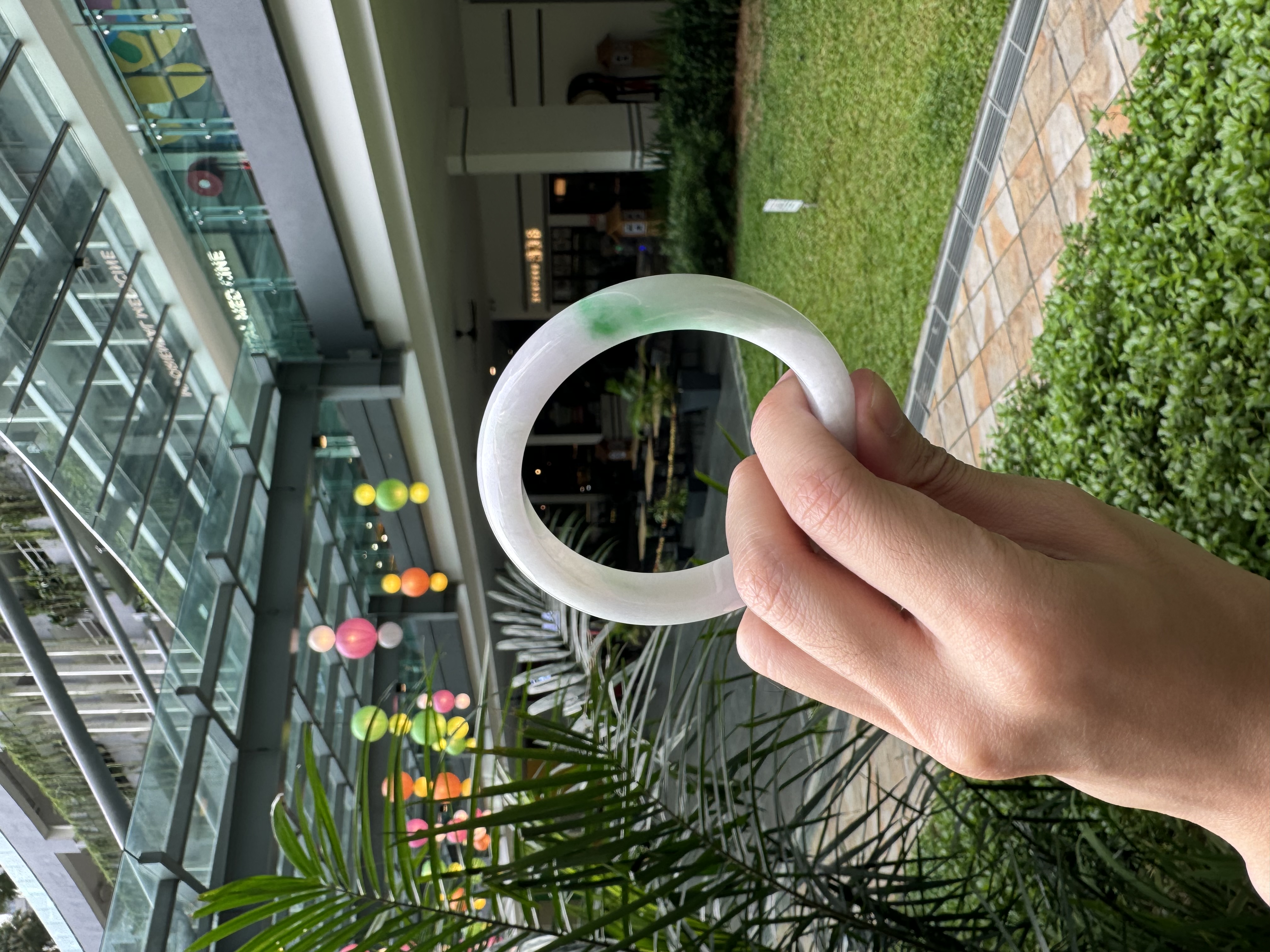 Snowgrass Jadeite Bangle 59mm