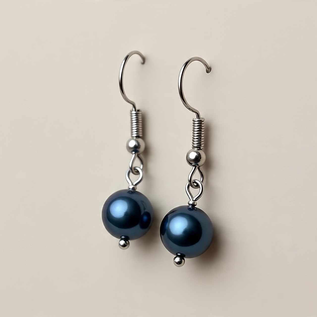 Elegant Blue Pearl Drop Earrings
