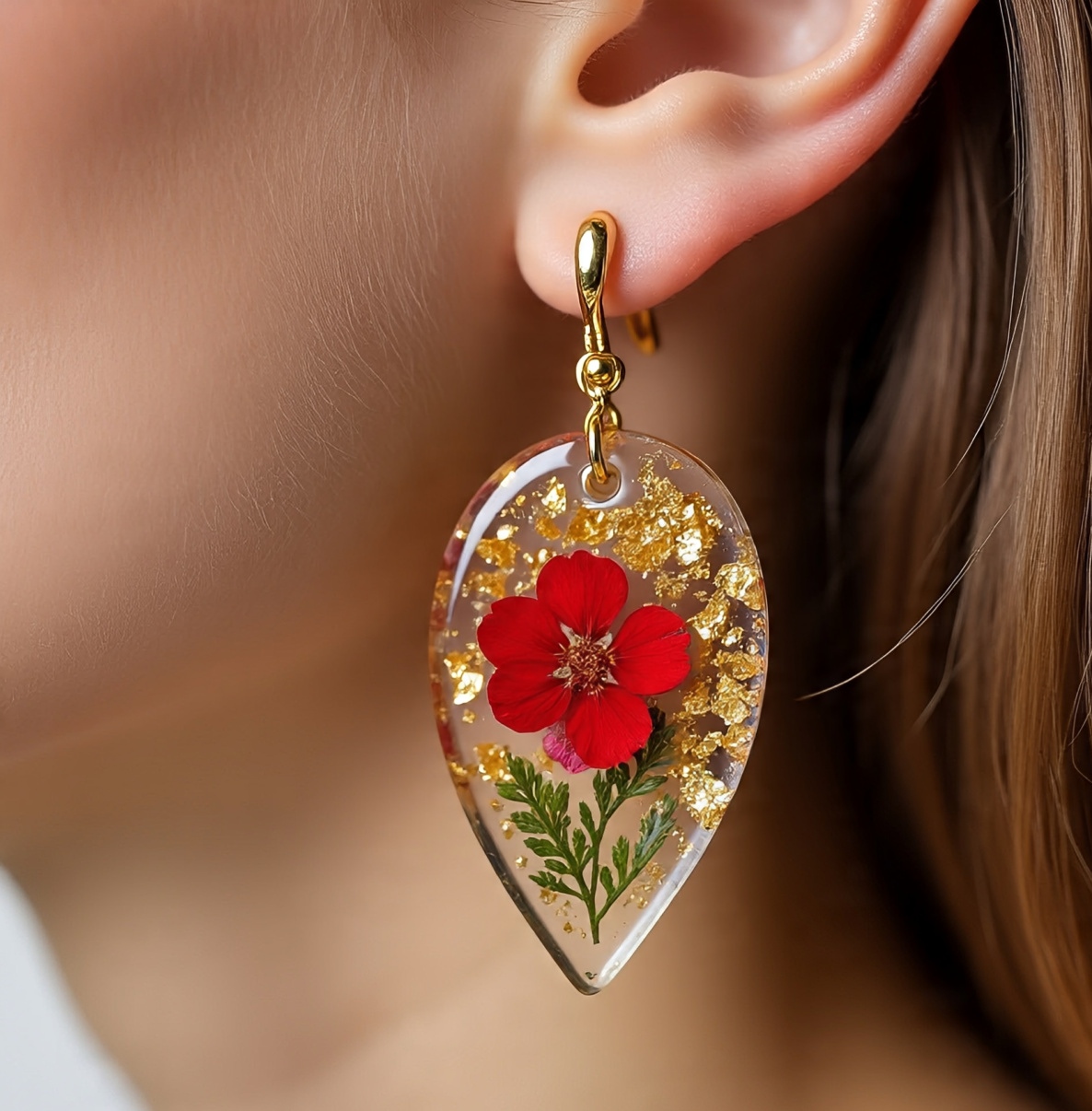Handmade Resin Flower Earring|Birthday Gift For Girls