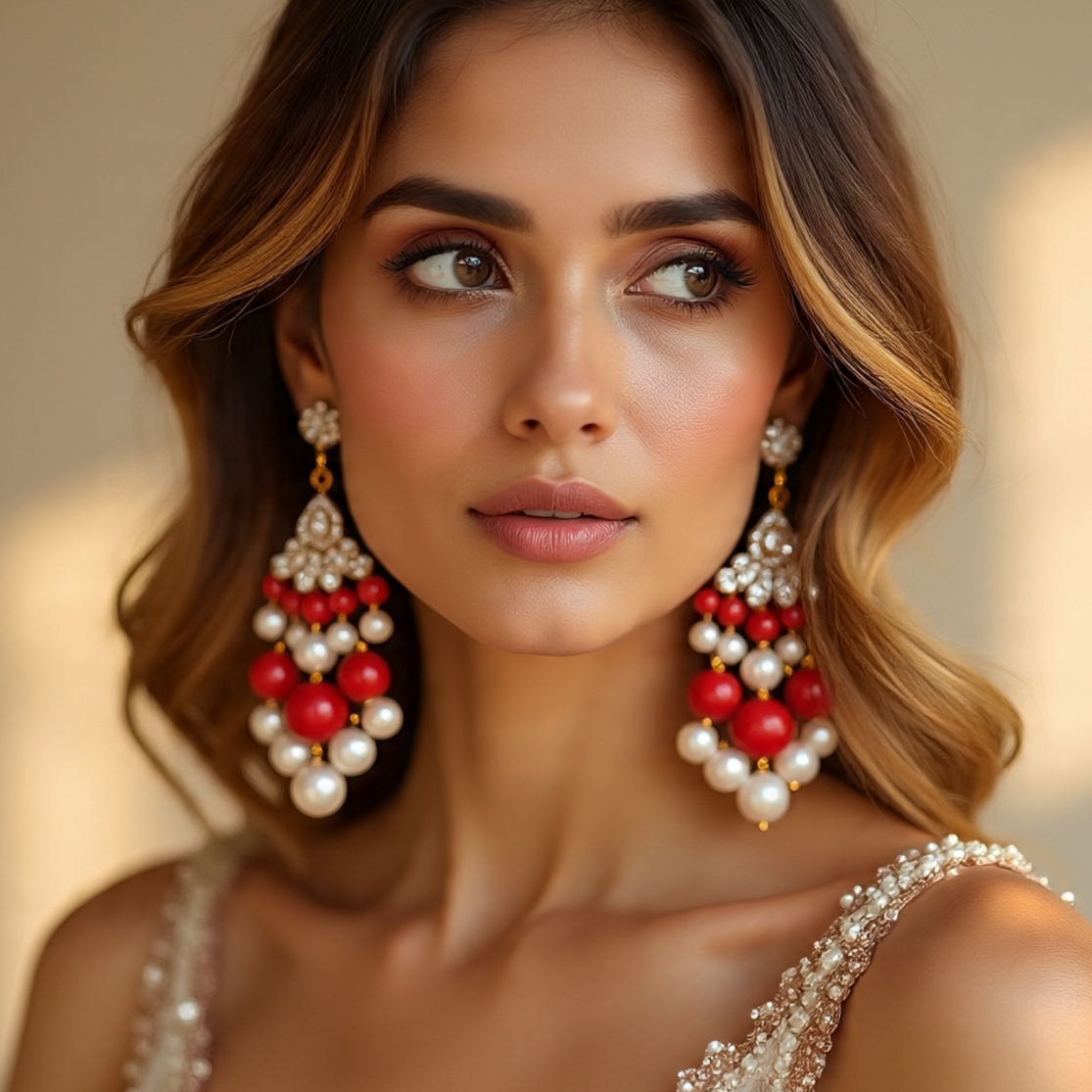 Elegant Pearl and Bead Drop Earrings