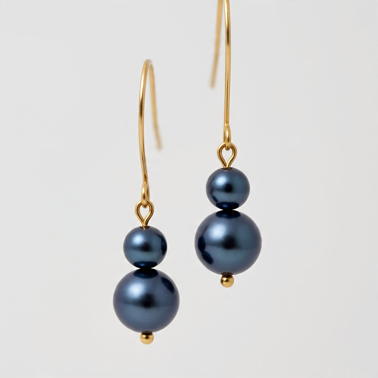 Elegant Blue Pearl Drop Earrings