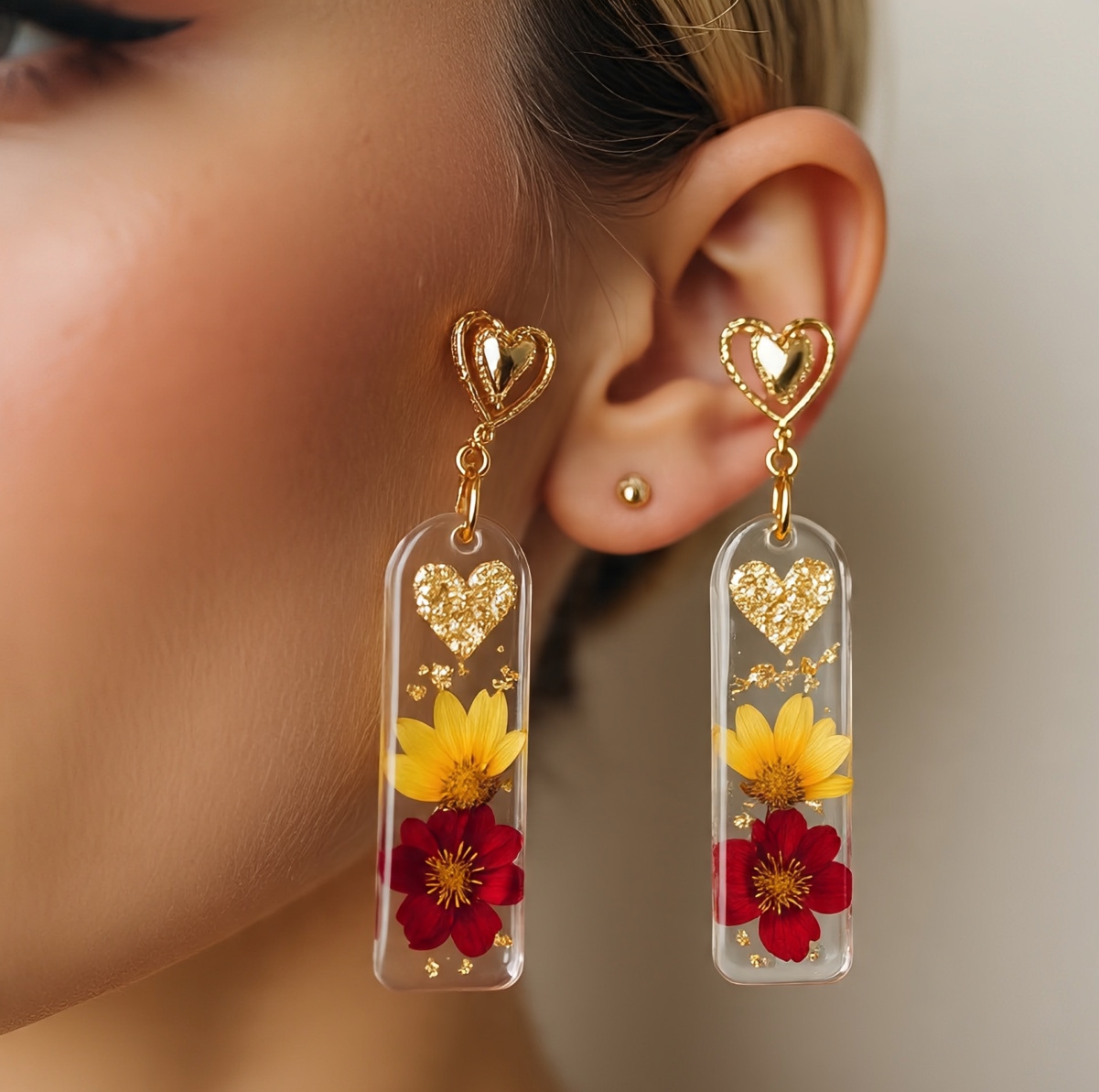 Handmade Resin Flower Earrings
