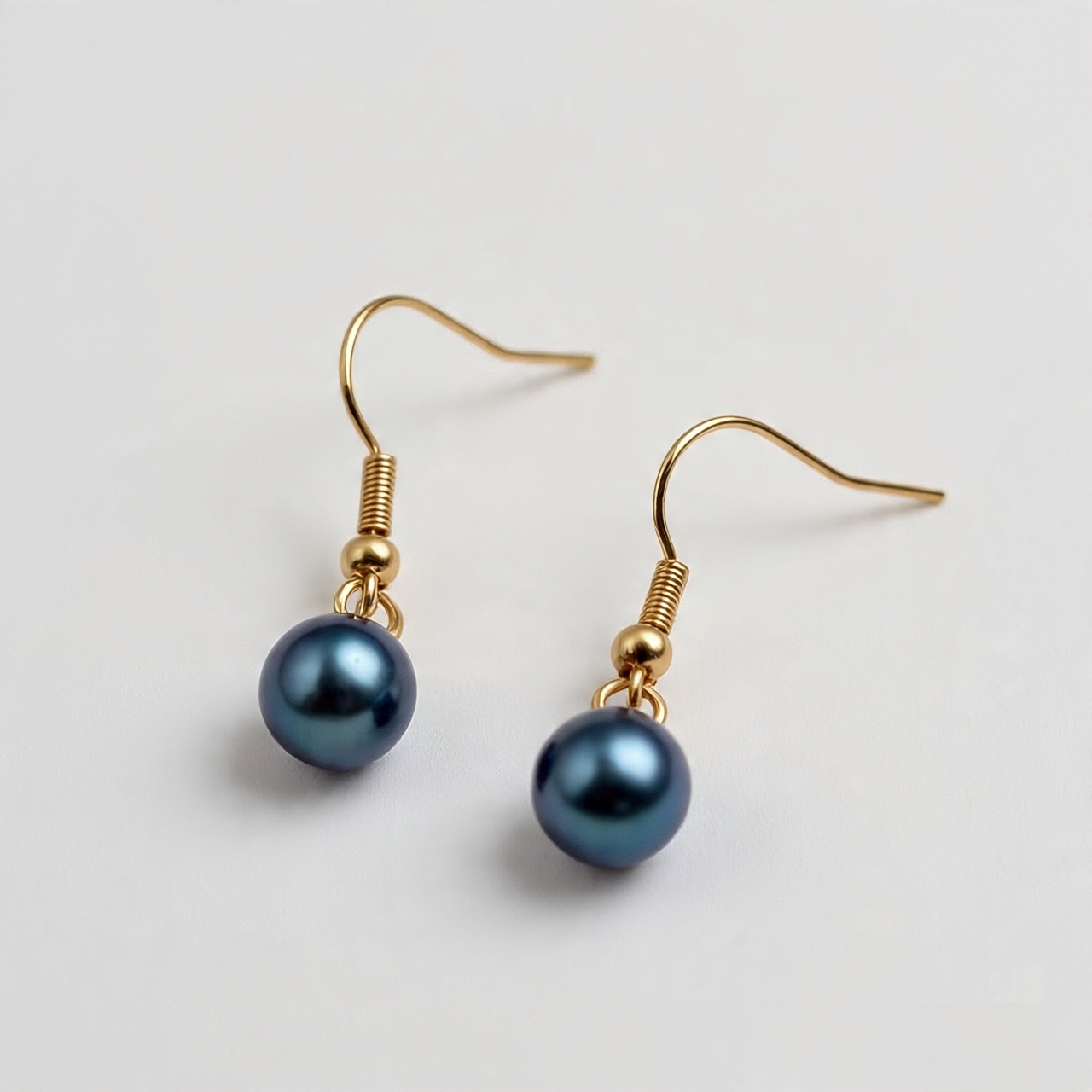 Elegant Blue Pearl Drop Earrings