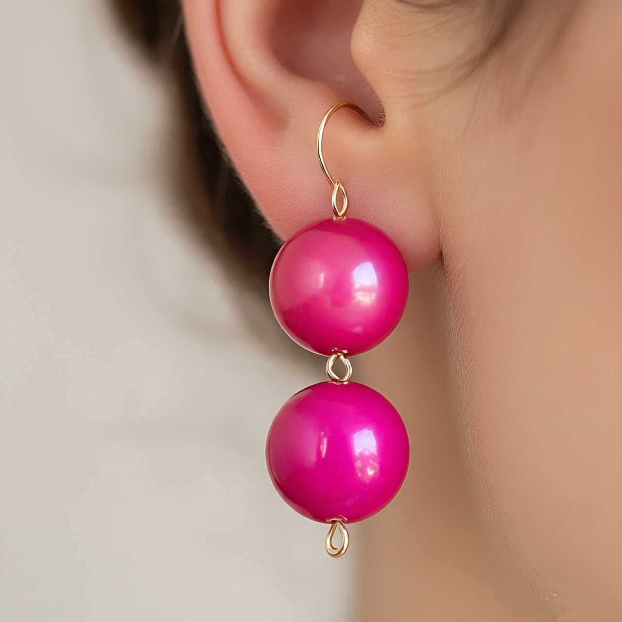 Pink Pearl Drop 3 Earrings for kids