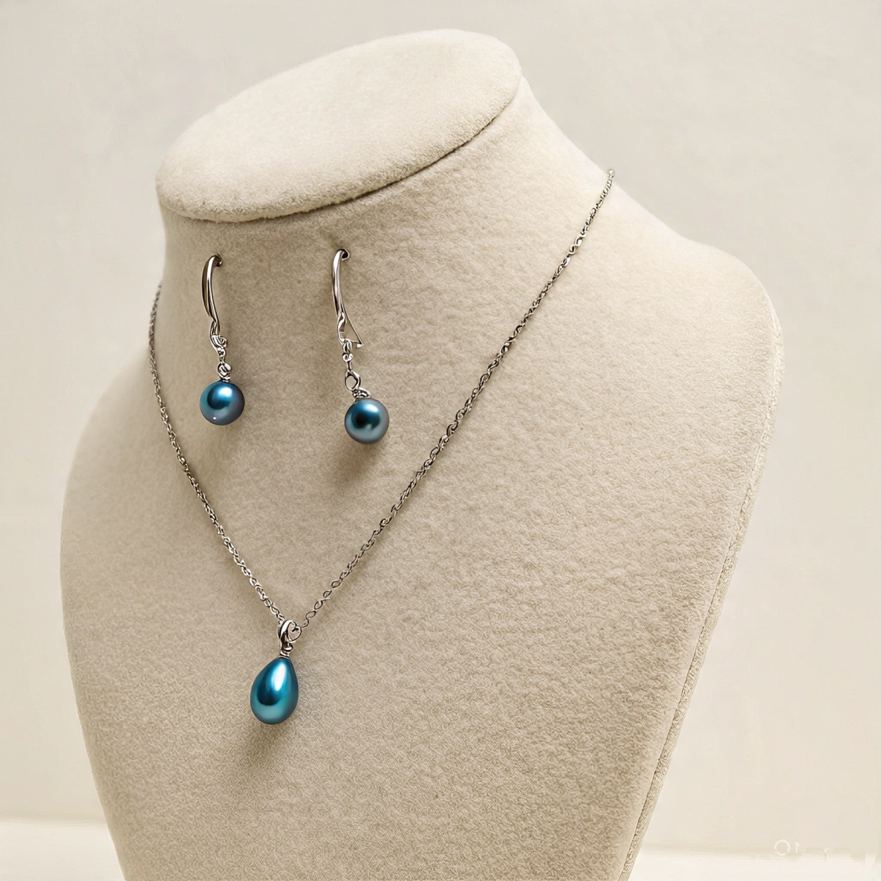 Elegant Blue Pearl Jewelry Set