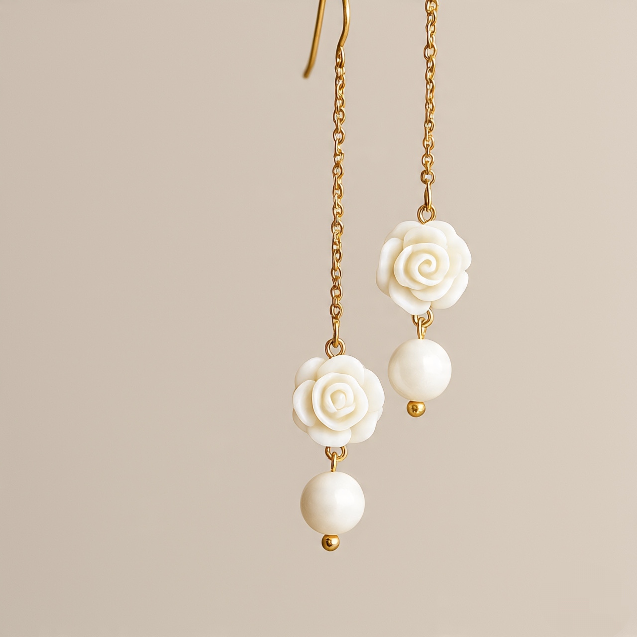 Elegant Rose Pearl Earrings