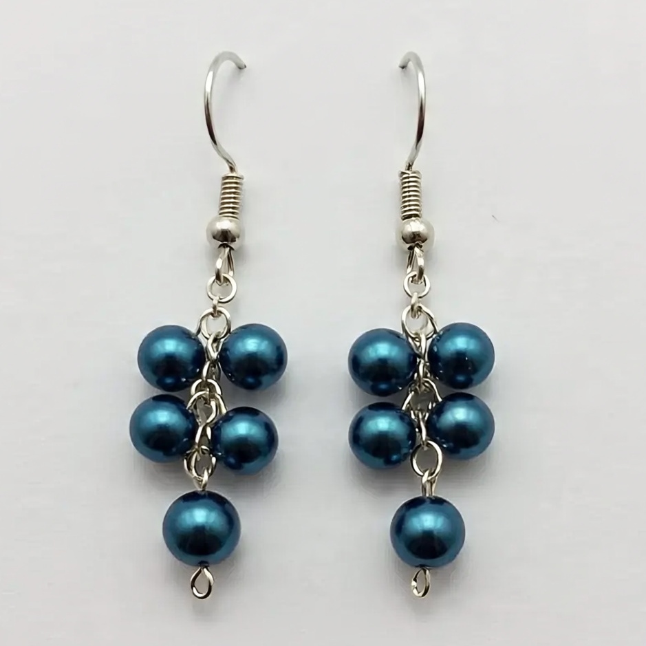 Blue Pearl Drop Earrings