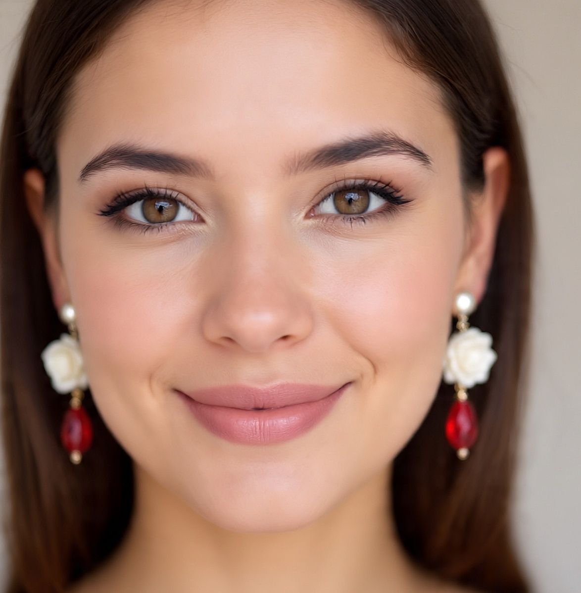 White Flower-Shaped Earrings|Flower beads Earrings