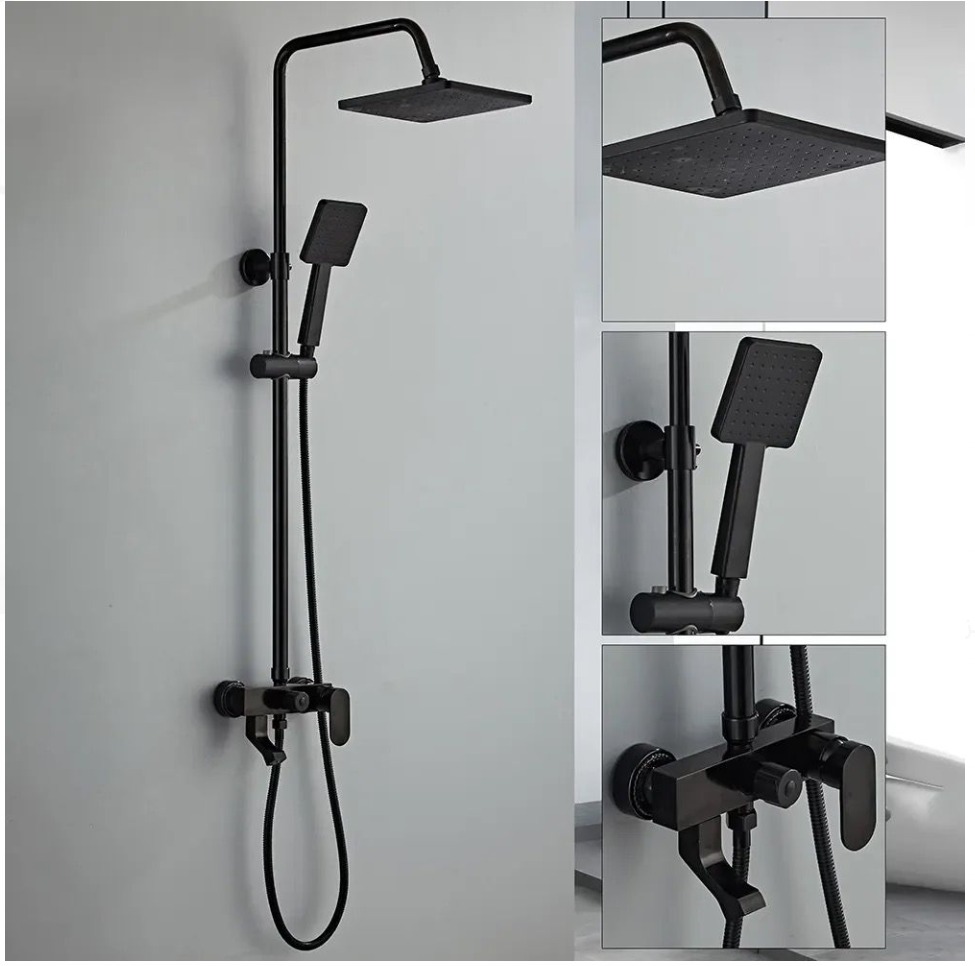 Modern Matte Black Shower System