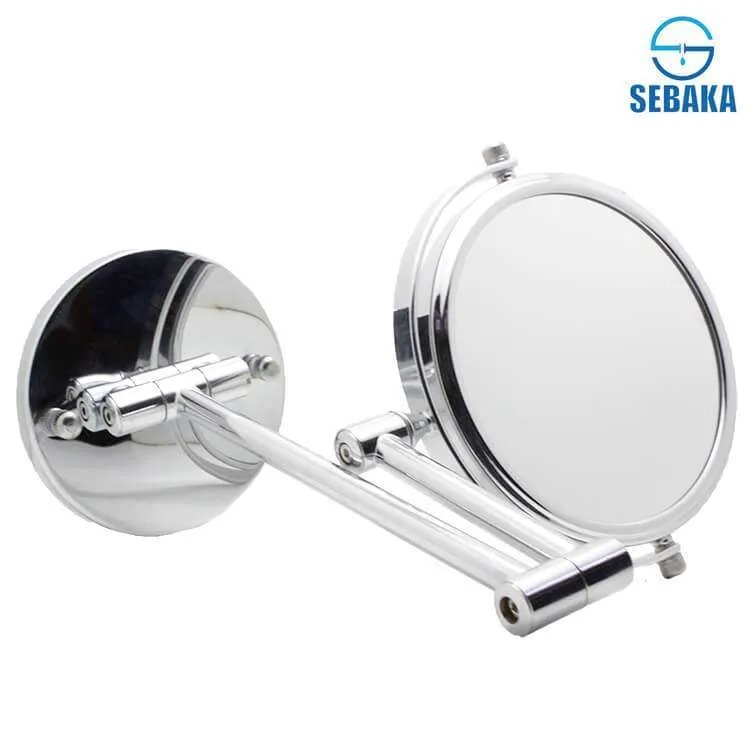 Wall-mounted adjustable makeup mirror