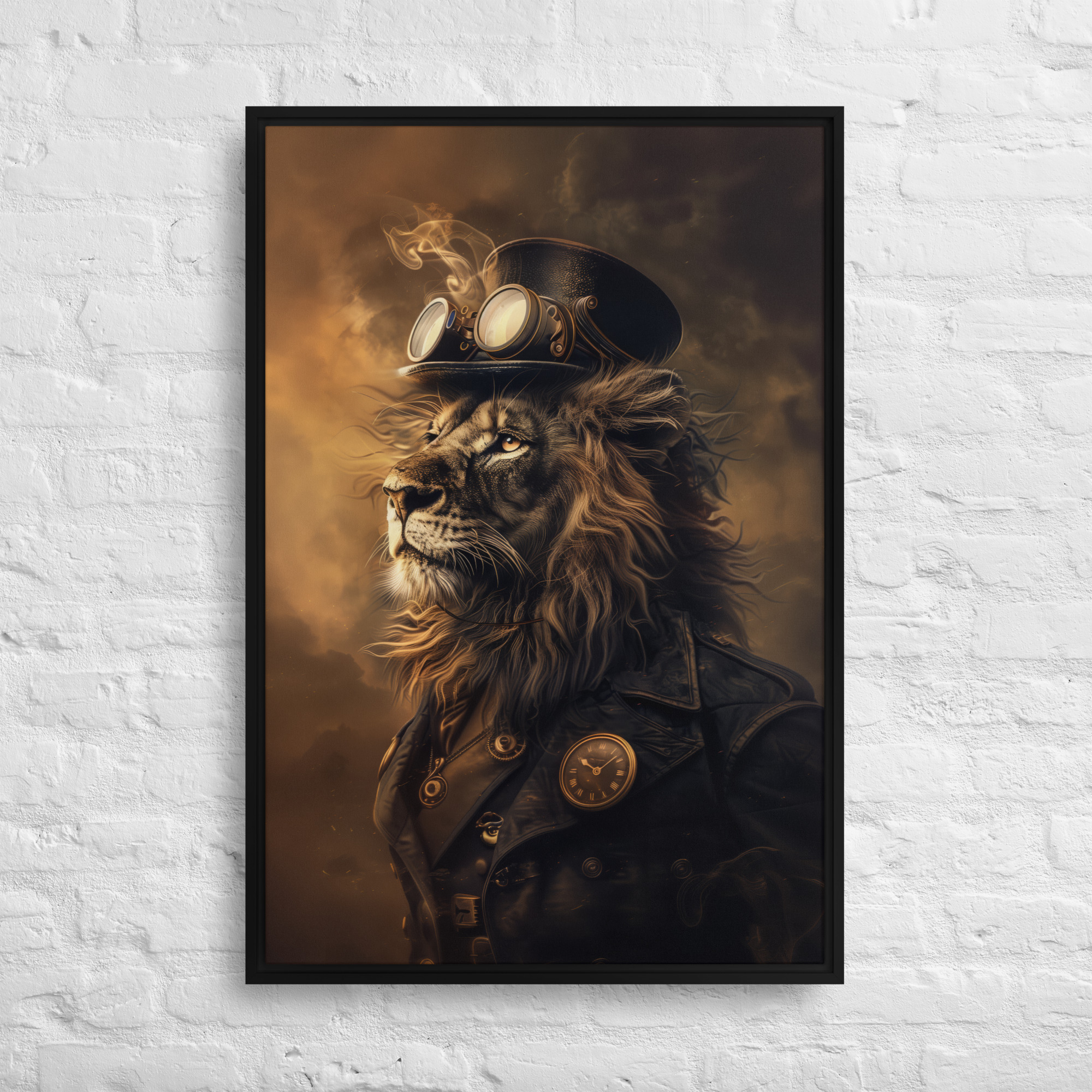 Steampunk Lion Wall Art Print 