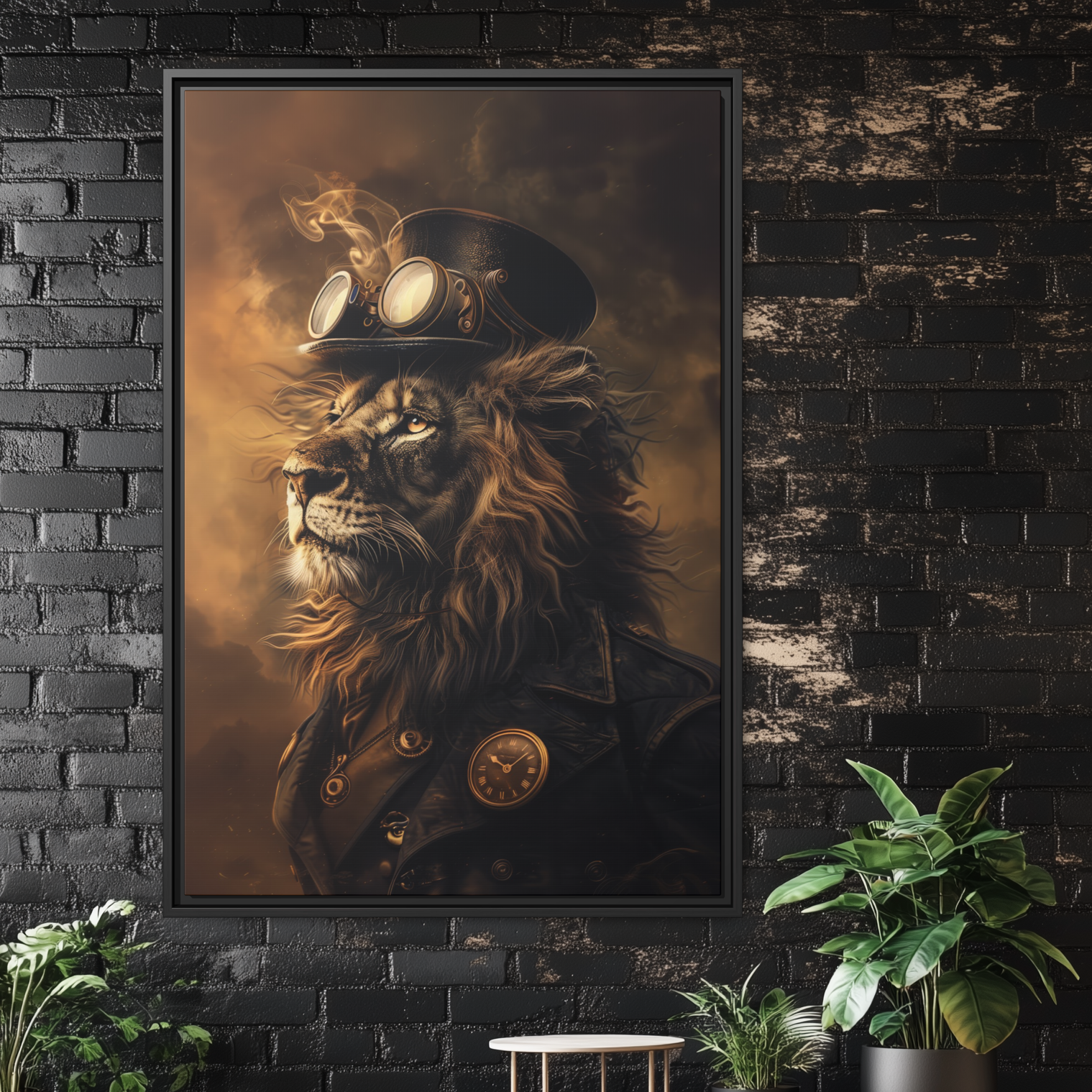 Steampunk Lion Wall Art Print 