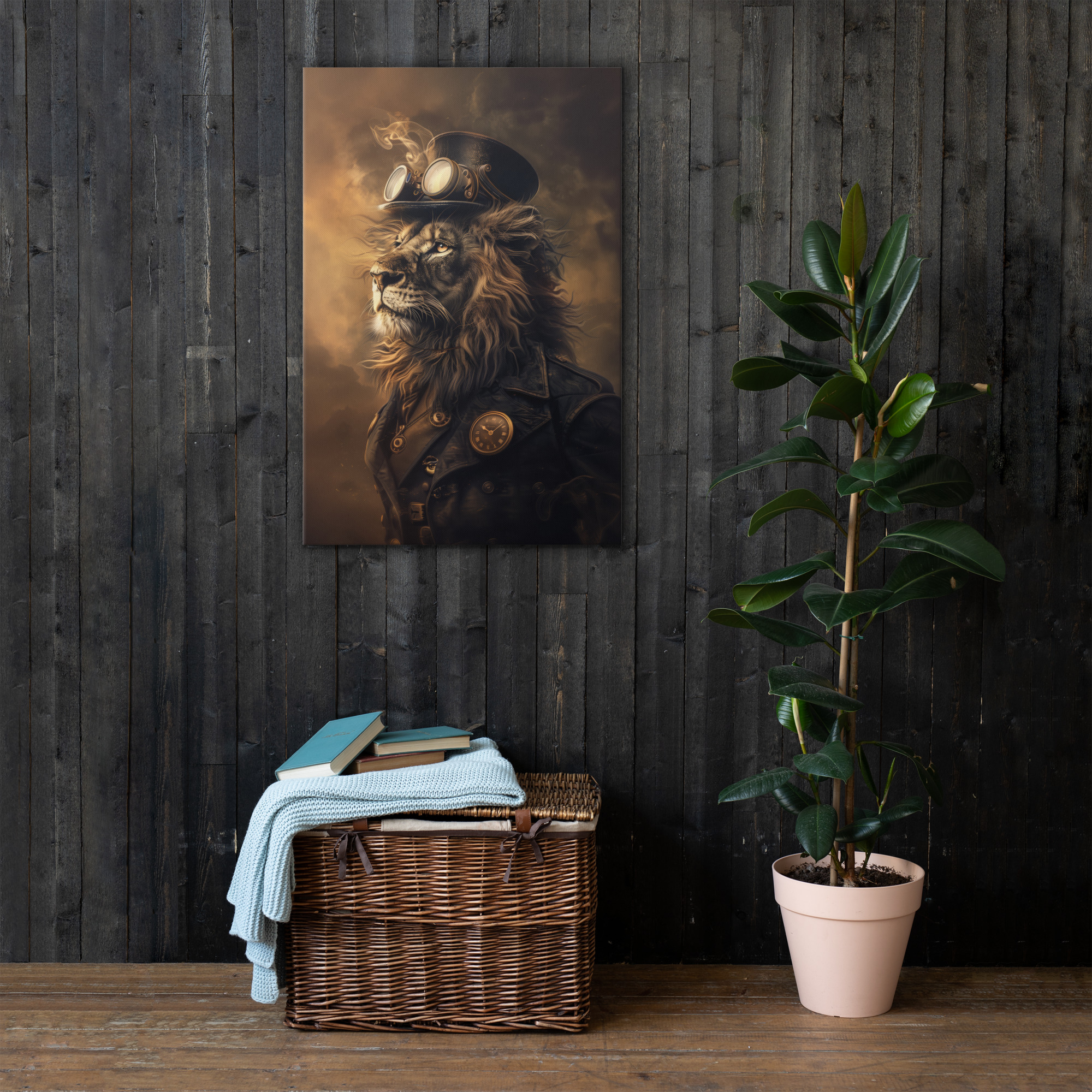 Steampunk Lion Wall Art Print 
